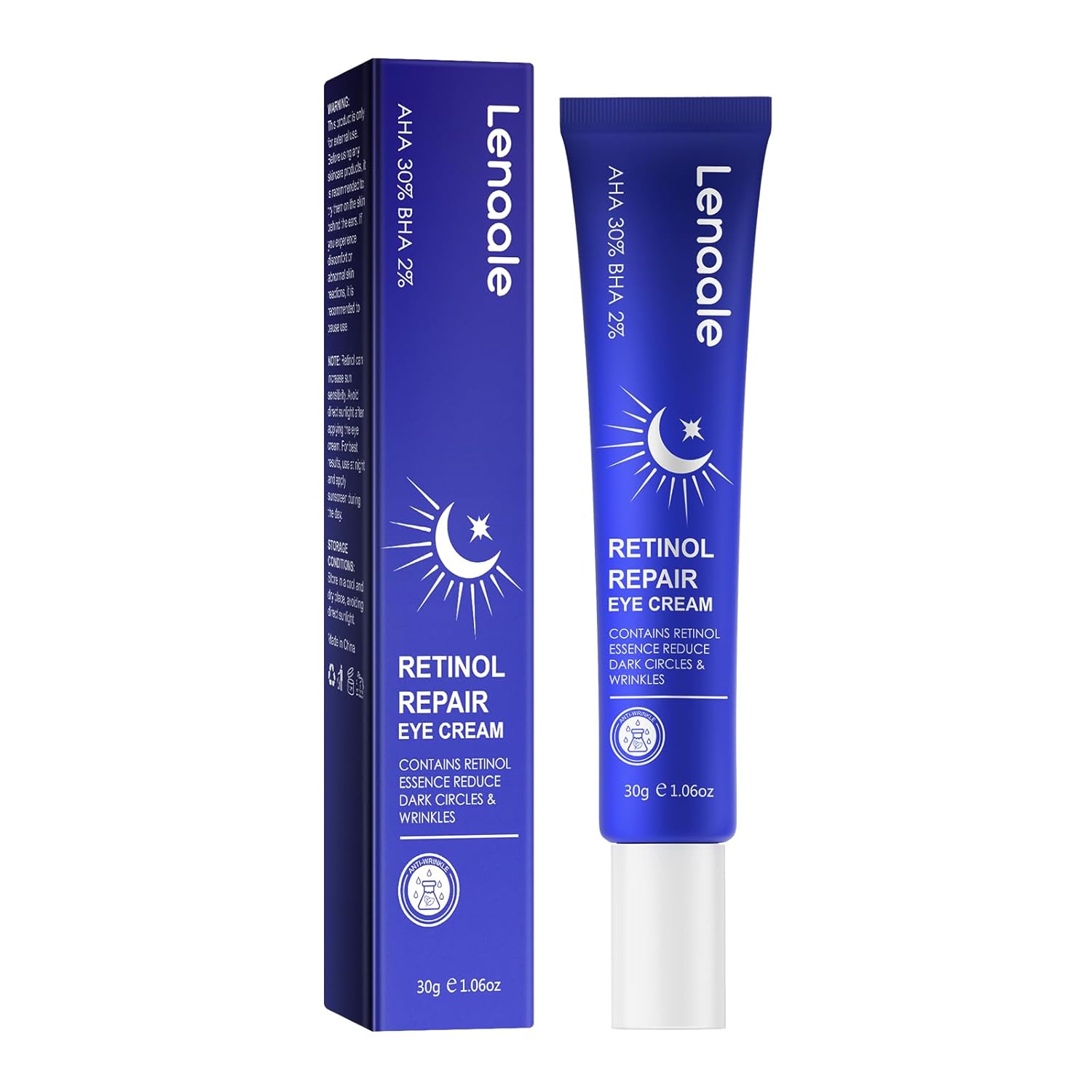 Retinol Eye Cream, Hydrating Under Eye Care Daily Wrinkle Cream, Infused with AHA30% to Smooth and Hydrate Skin, Eye Crea for Dark Circles Treatments, Reduce Under Eye Bags, Smooth Wrinkles, 1Pack