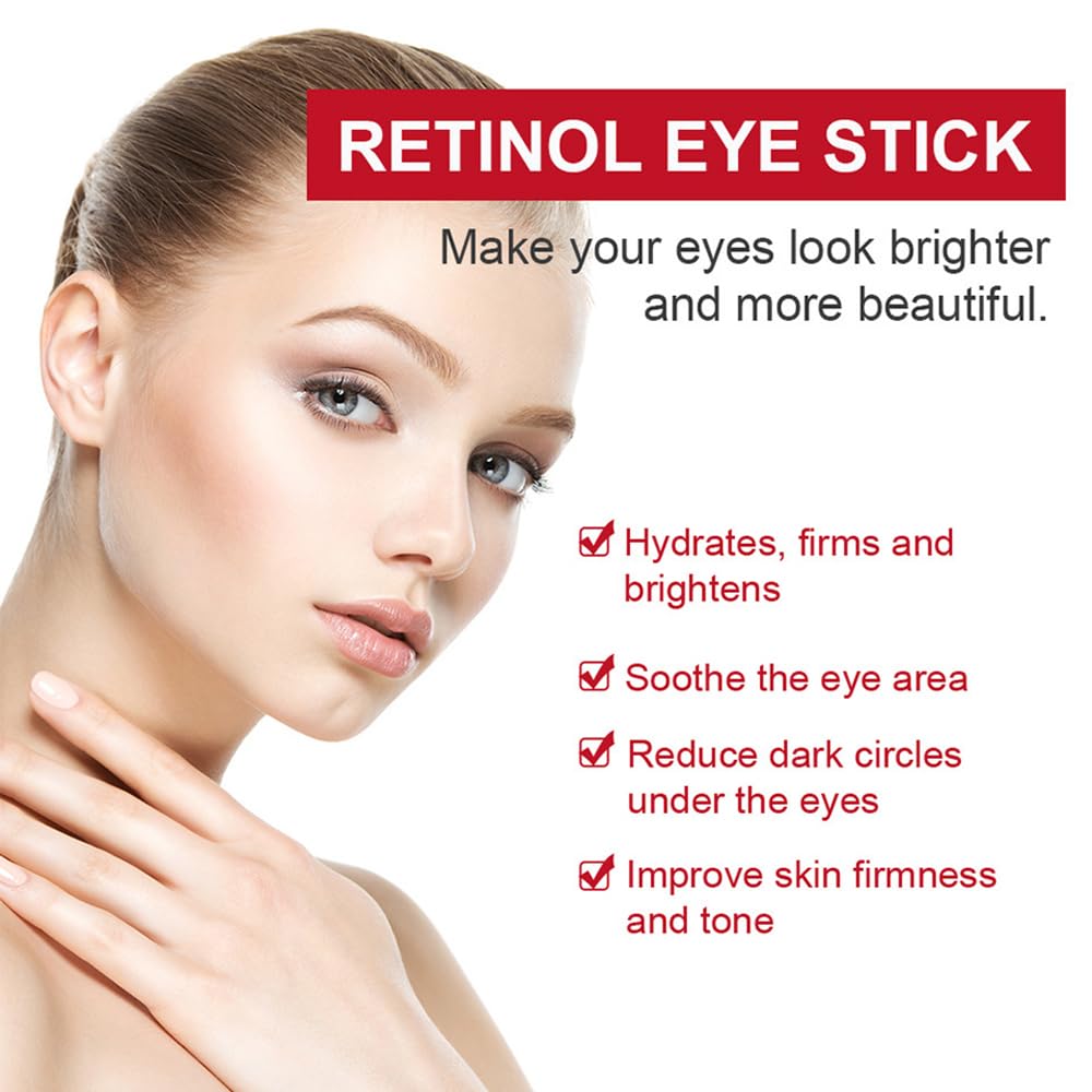 Retinol Eye Stick, Retinol Eye Cream With Collagen,Hyaluronic Acid For Dark Circle, Wrinkles, Under Eye Cream Anti Aging, Retinol Eye Balm Reduces Puffiness Fine Lines, Visible Results in 3-4 Weeks - Image 4