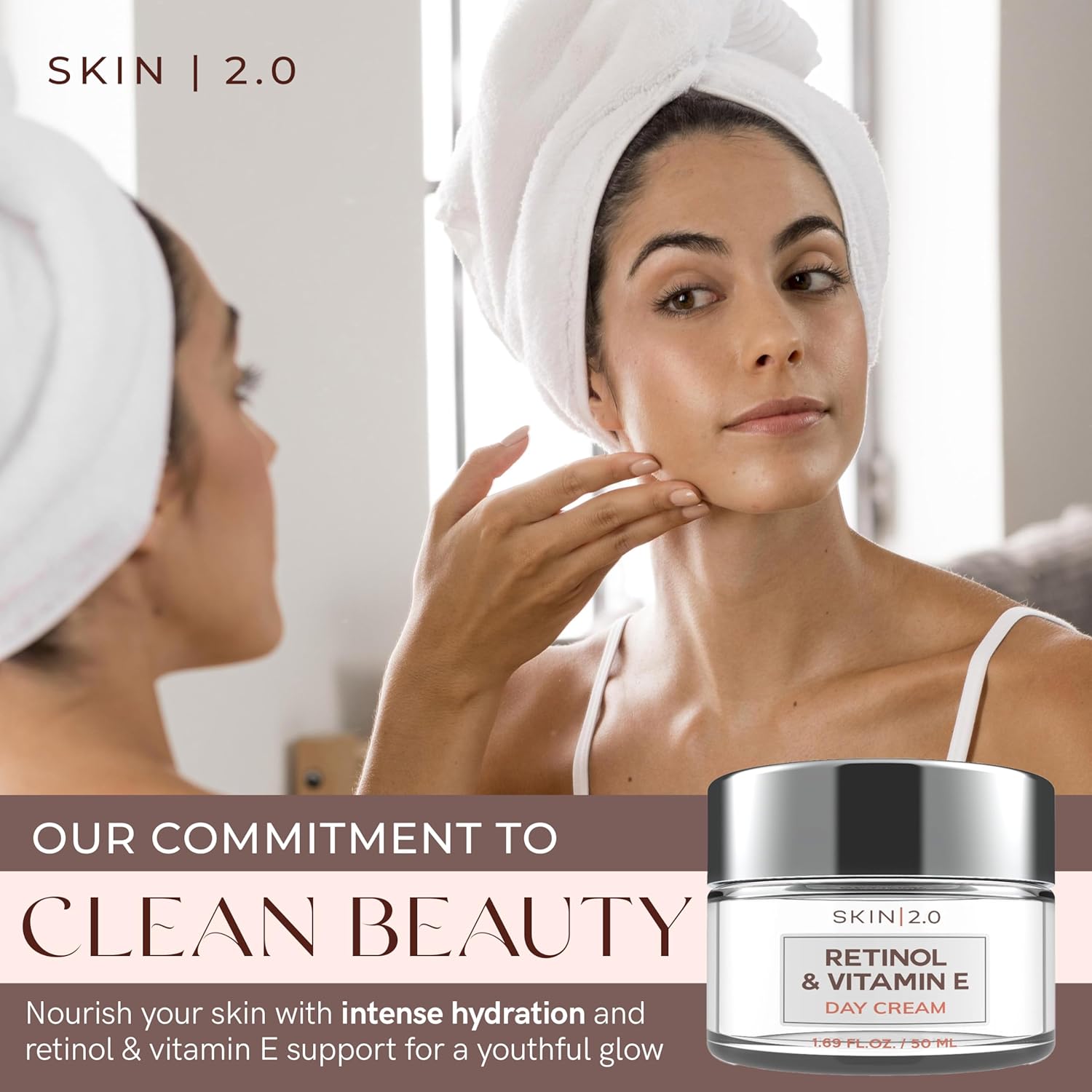 Retinol & Vitamin E Face Moisturizer - Dermatologist Tested, Hydrating, Restores Sun-Damaged Skin, Anti-Aging - Reduces Acne Scars, Clean Beauty, Cruelty-Free Korean Skincare - 1.69 Fl oz - Image 2