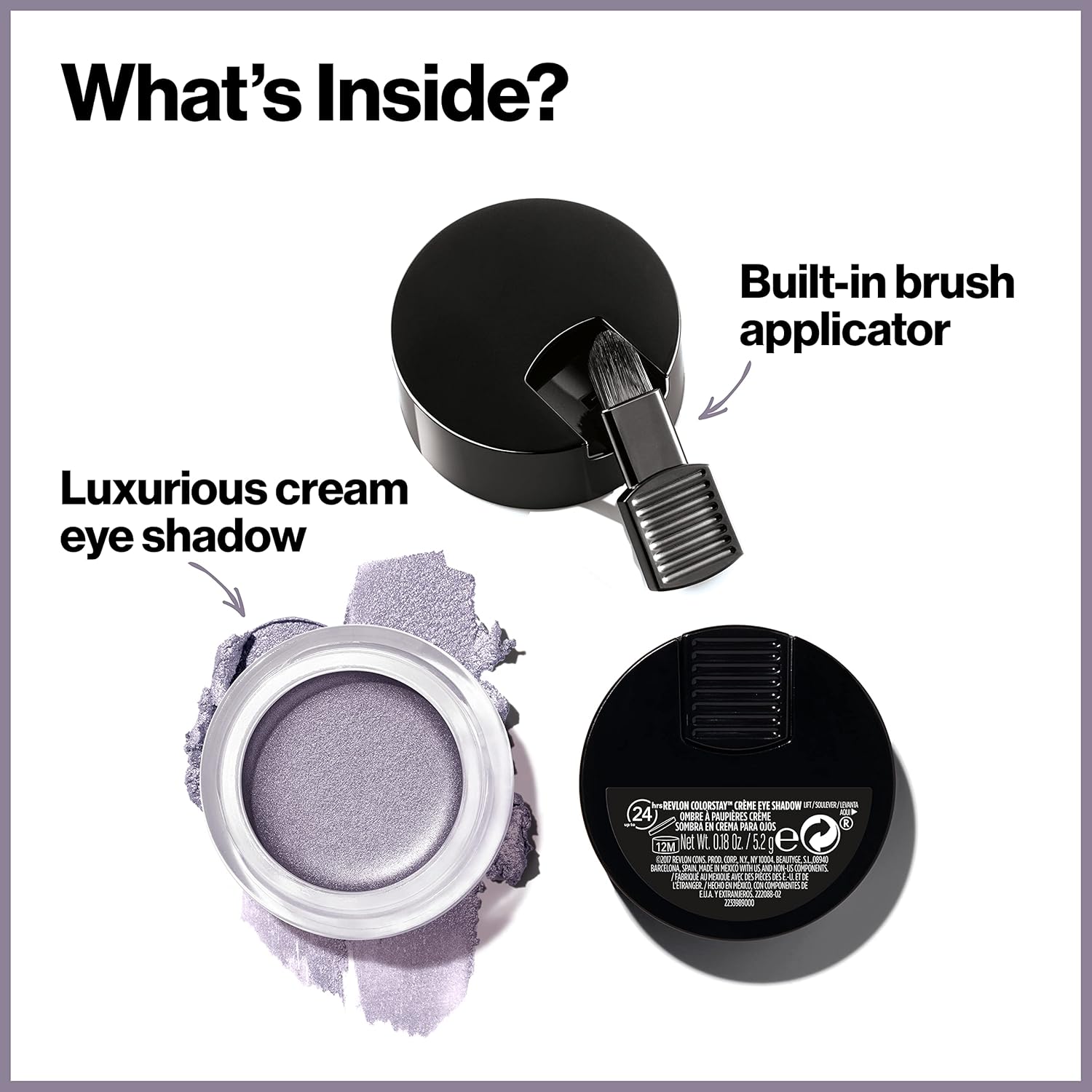 REVLON Colorstay Creme Eye Shadow, Longwear Blendable Matte or Shimmer Eye Makeup with Applicator Brush in Silver, Earl Grey (760), 0.18 Ounce (Pack of 1) - Image 7