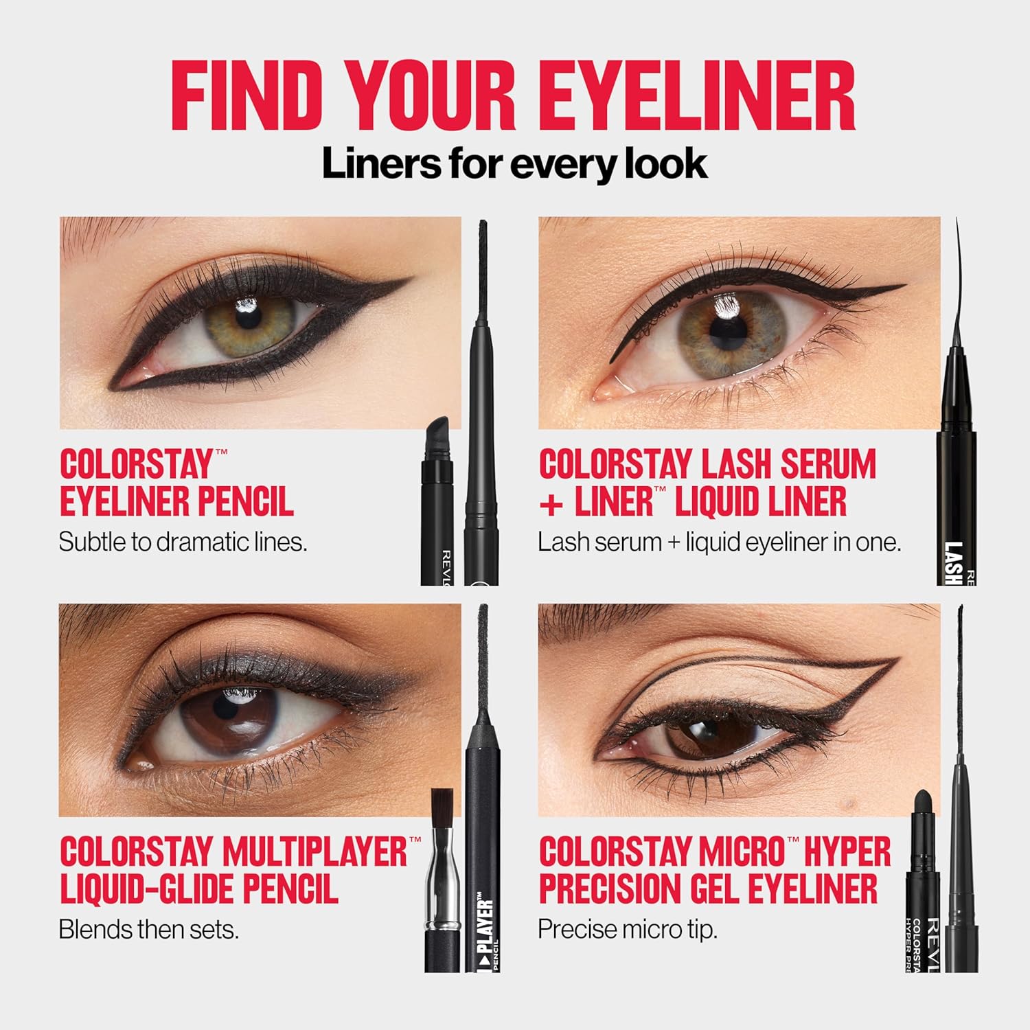 Revlon ColorStay Pencil Eyeliner with Built-in Sharpener, Waterproof, Smudgeproof, Longwearing Eye Makeup with Ultra-Fine Tip, 201 Black, 0.01 oz - Image 9