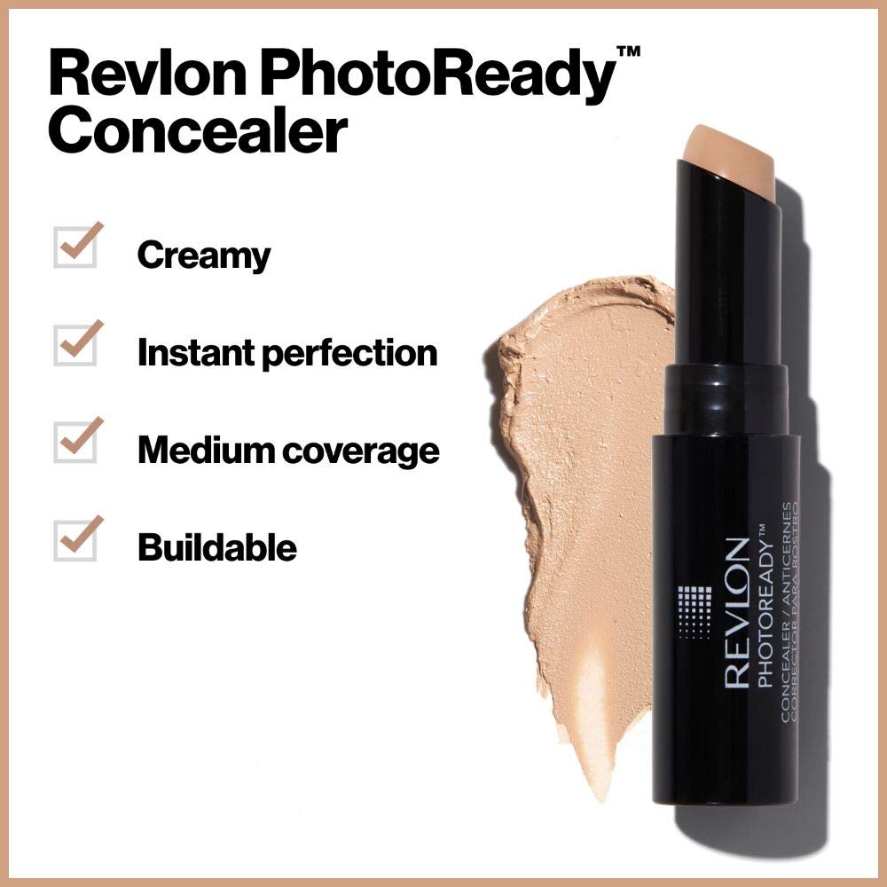 Revlon Concealer Stick, PhotoReady Face Makeup for All Skin Types, Longwear Medium- Full Coverage with Creamy Finish, Lightweight Formula, 005 Medium Deep, 0.16 Oz - Image 3
