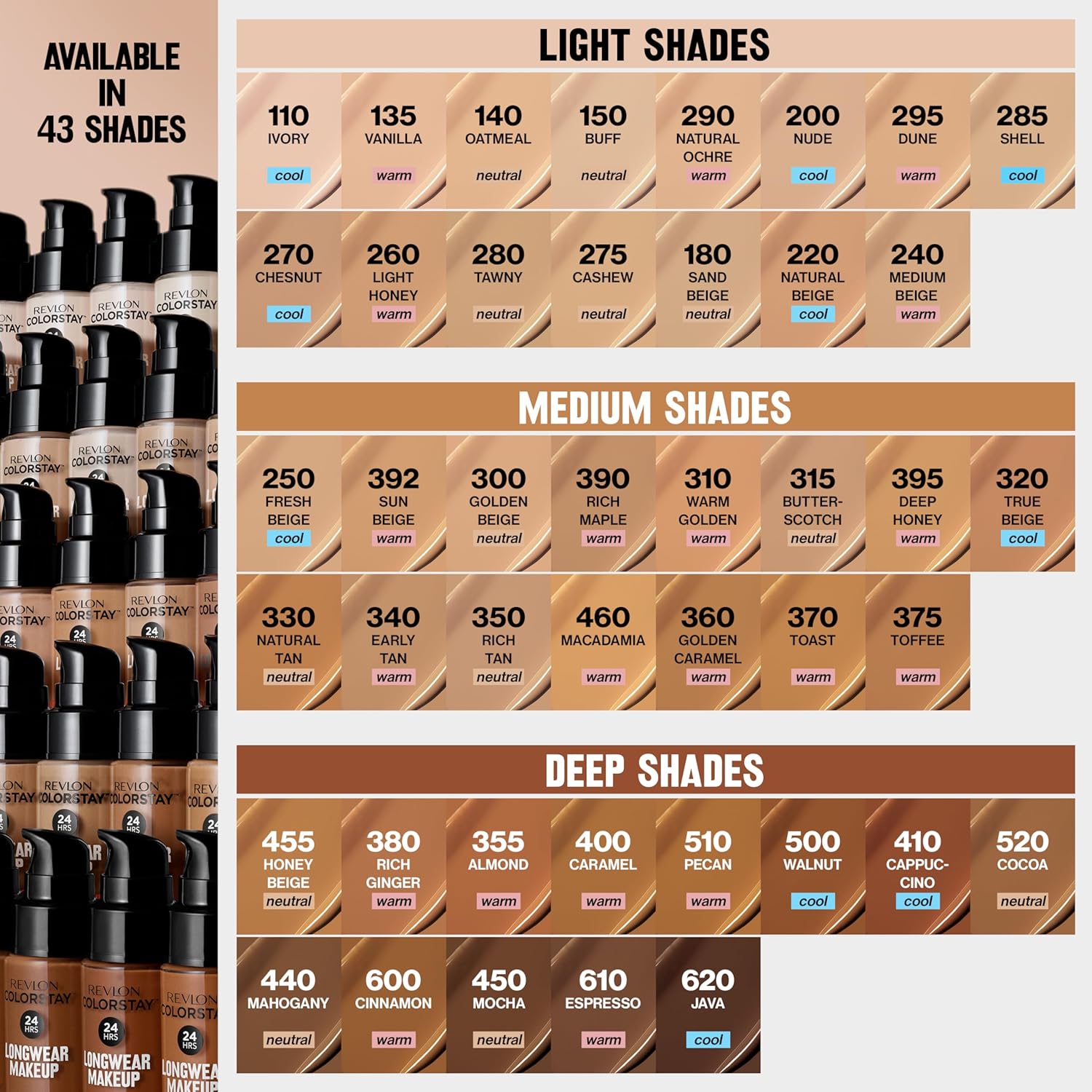 Revlon Liquid Foundation, ColorStay Face Makeup for Combination & Oily Skin, SPF 15, Medium-Full Coverage with Matte Finish, 300 Golden Beige, 1 Fl Oz - Image 9