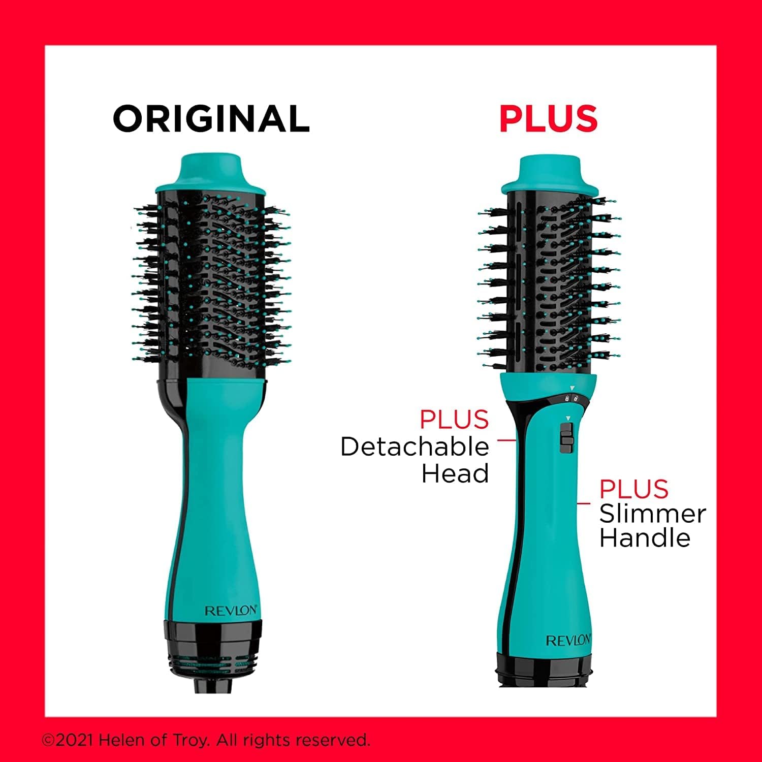 REVLON Salon One-Step Original 1.0 Hair Dryer and Volumizer Hot Air Brush, Teal - Diffuser, Ionic Technology, Adjustable Heat Settings, Cool Tip, Dryer Attachment - Image 4