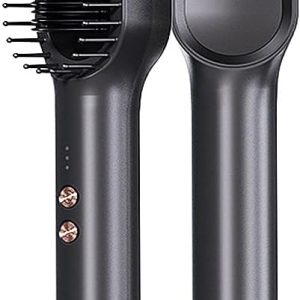 Ring Hair Straightener Comb and Blow Dryer 2 in 1 for Women, Ceramic Tourmaline Constant Temperature Control, 30s Fast Heating, 3 Optional Mode, Cold Air Hot Air and Straight Hair