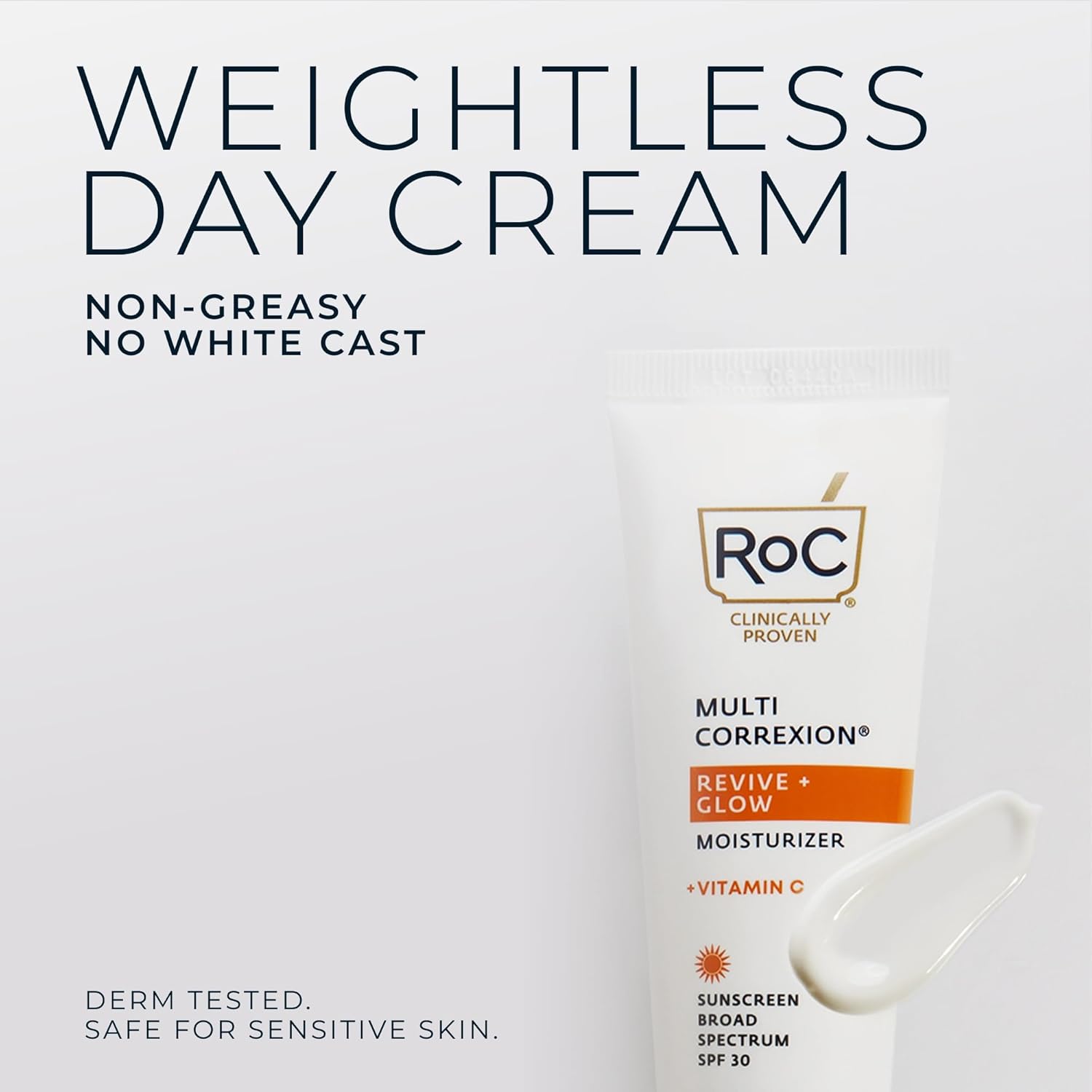 RoC Multi Correxion Revive + Glow Vitamin C Broad Spectrum SPF 30 Moisturizer (1.7 oz) with Retinol Eye Cream Packette - Image 7