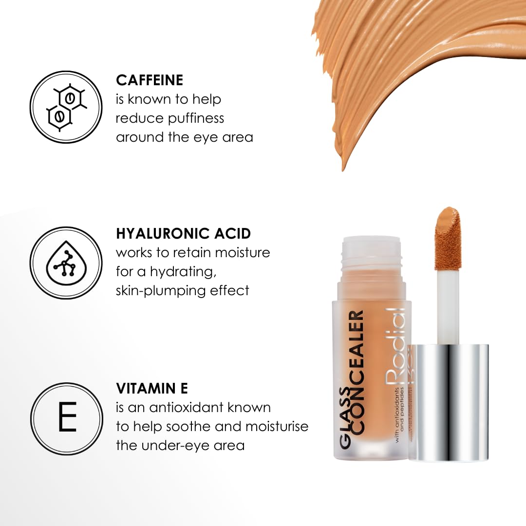 Rodial Glass Concealer Shade 2 - Luminous, Full-Coverage Cream with Peptides and Antioxidants for Flawless Skin, 0.1 fl. oz. - Image 6