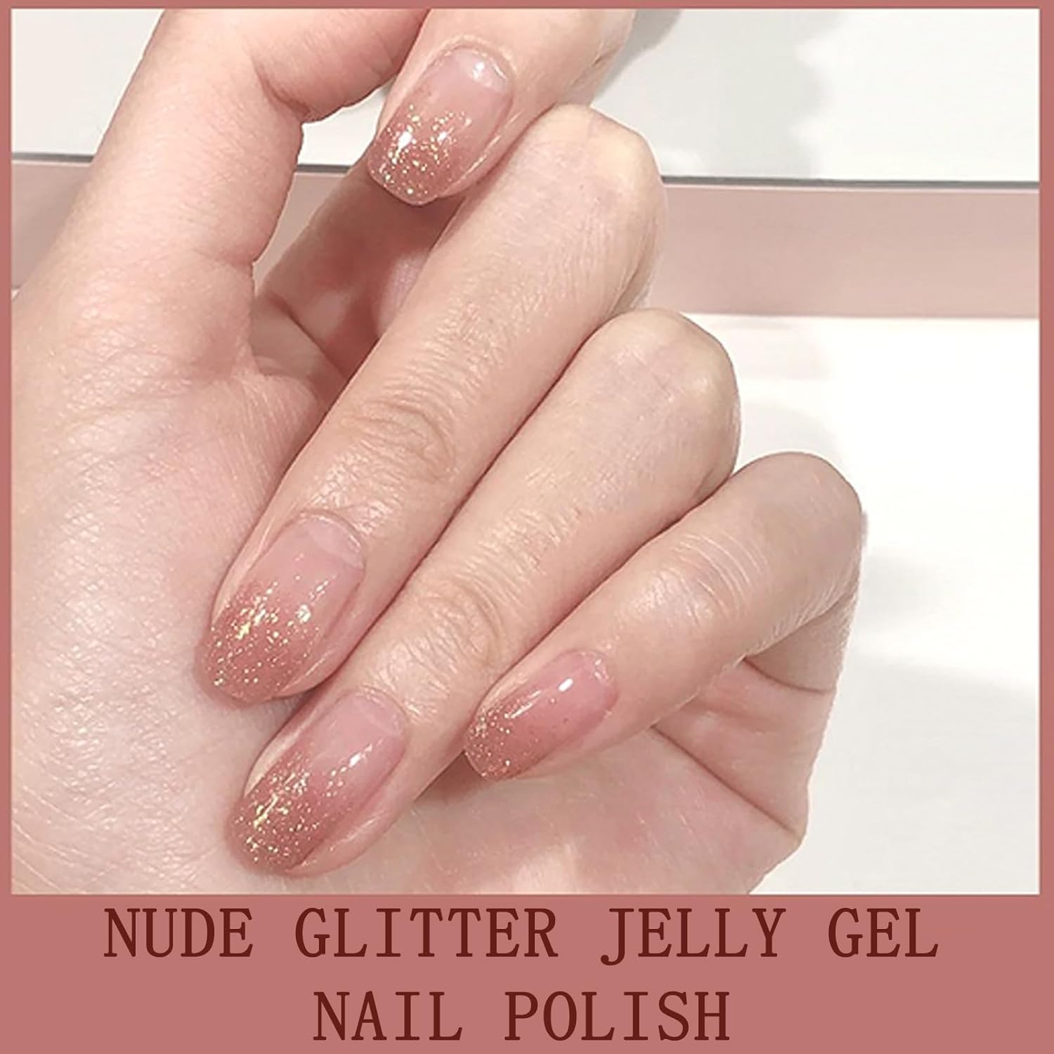Rose Gold Nail Polish - Quick Dry Nude Jelly Gel-like Polish, Neutral Translucent Pink for Women, Vegan 12ML No UV Light Needed - Image 6