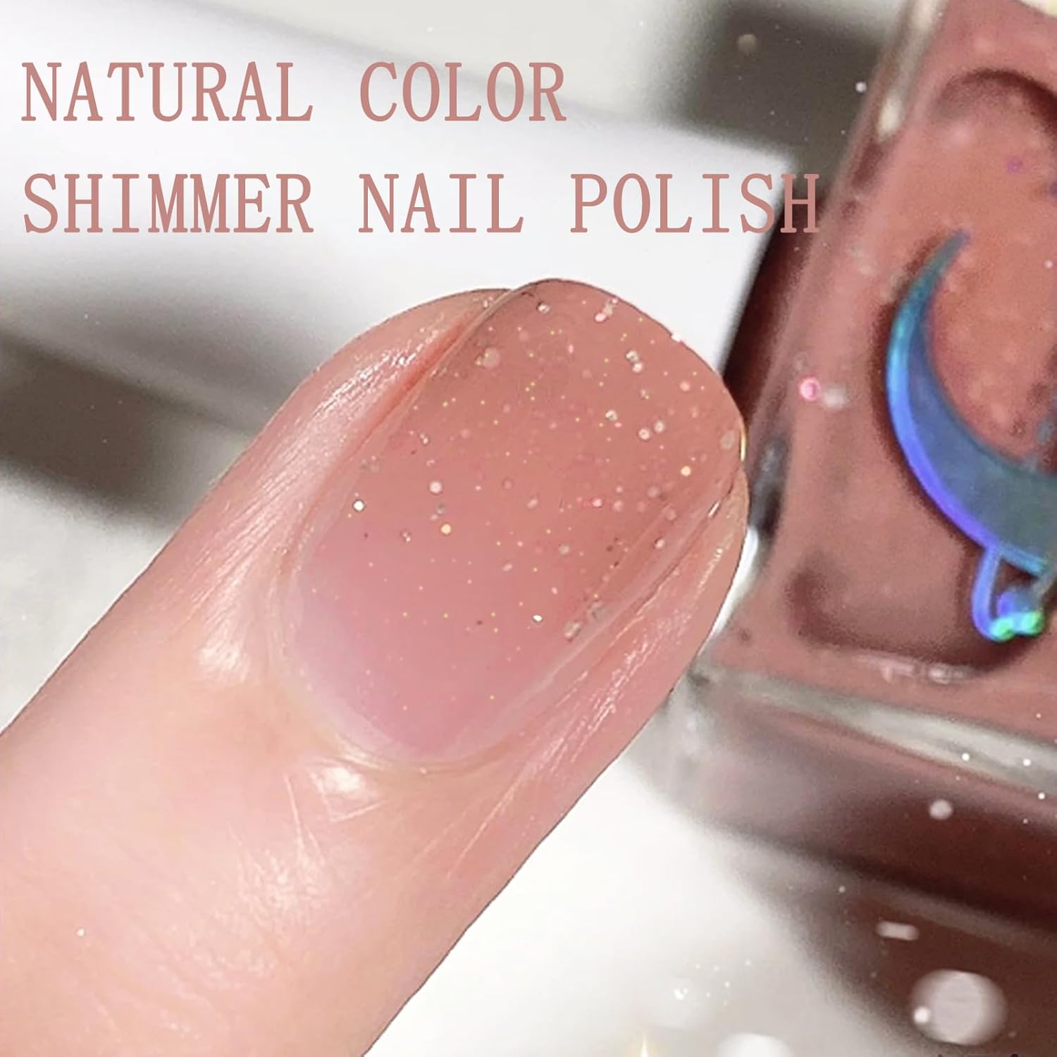 Rose Gold Nail Polish - Quick Dry Nude Jelly Gel-like Polish, Neutral Translucent Pink for Women, Vegan 12ML No UV Light Needed - Image 5
