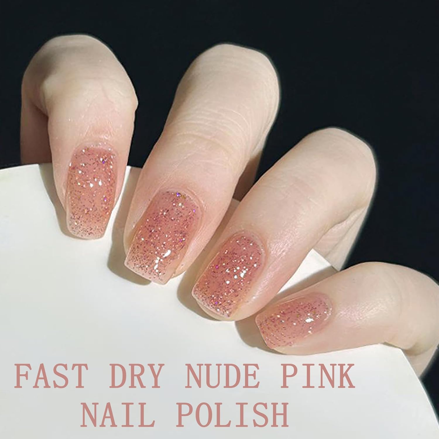 Rose Gold Nail Polish - Quick Dry Nude Jelly Gel-like Polish, Neutral Translucent Pink for Women, Vegan 12ML No UV Light Needed - Image 4