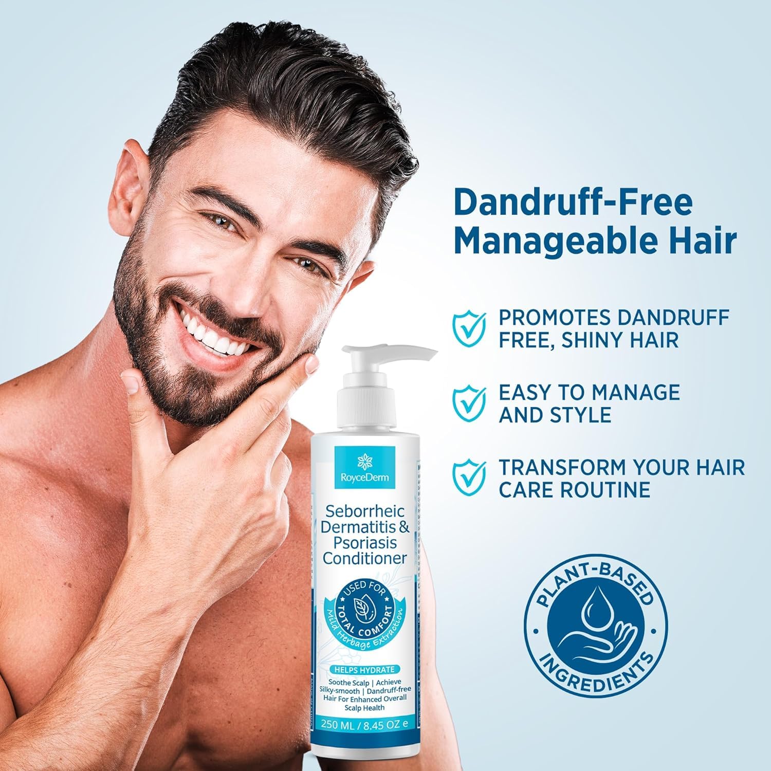 Roycederm Seborrheic Dermatitis Psoriasis Conditioner: Scalp Treatment for Folliculitis Psoriasis Dry Itchy Scalp Oily Hair - Dandruff Conditioner for Healthy Hair - Image 6