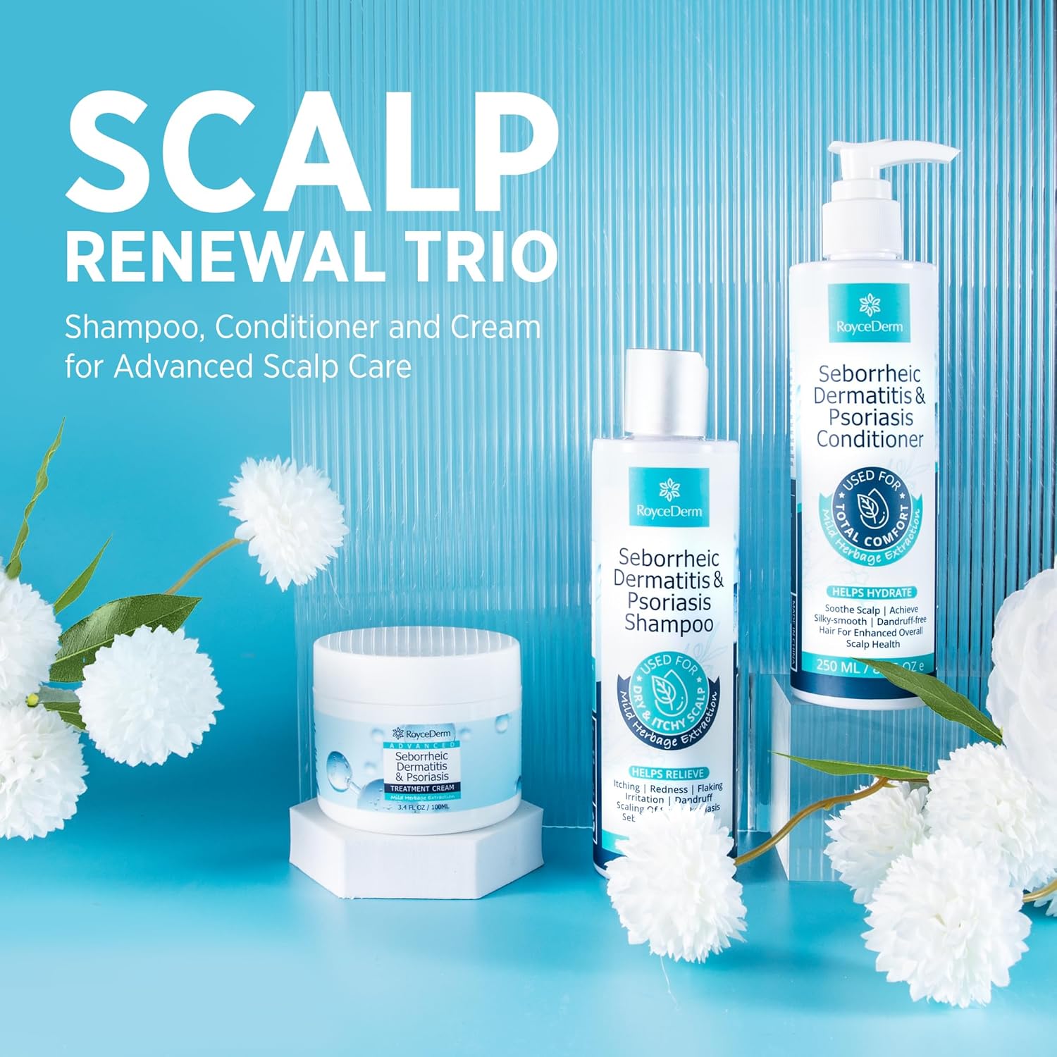 Roycederm Seborrheic Dermatitis Psoriasis Conditioner: Scalp Treatment for Folliculitis Psoriasis Dry Itchy Scalp Oily Hair - Dandruff Conditioner for Healthy Hair - Image 8