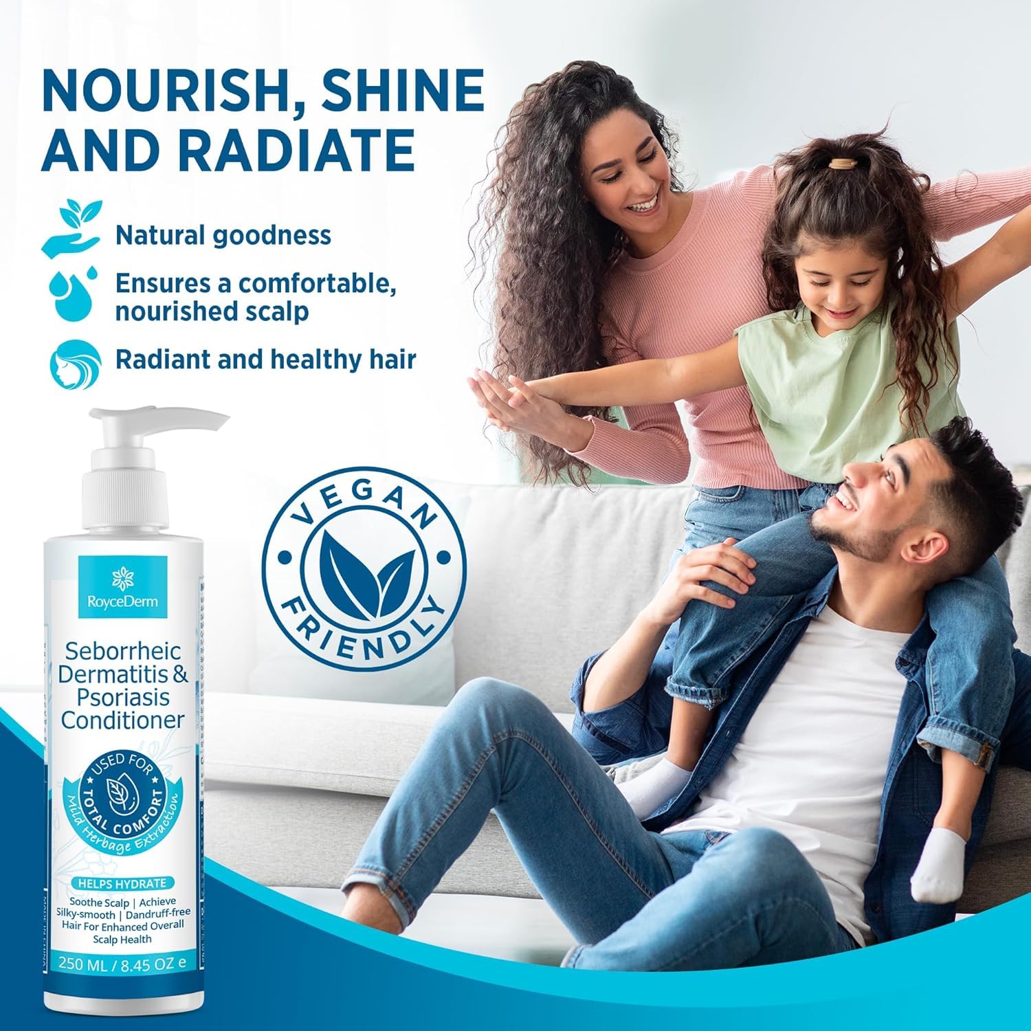 Roycederm Seborrheic Dermatitis Psoriasis Conditioner: Scalp Treatment for Folliculitis Psoriasis Dry Itchy Scalp Oily Hair - Dandruff Conditioner for Healthy Hair - Image 7