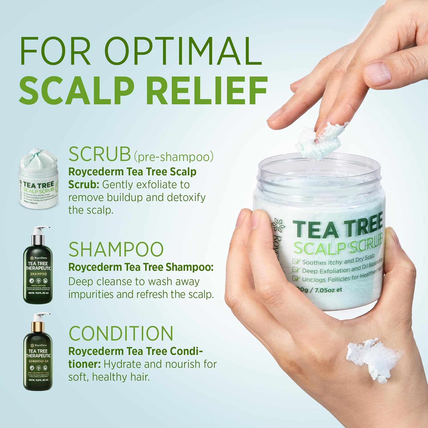Roycederm Tea Tree Antifungal Shampoo: Folliculitis Shampoo for Dry Scalp, Dandruff, and Itchy Scalp - Medicated Clarifying shampoo with Tea Tree Oil, Paraben & Sulfate Free - Image 5