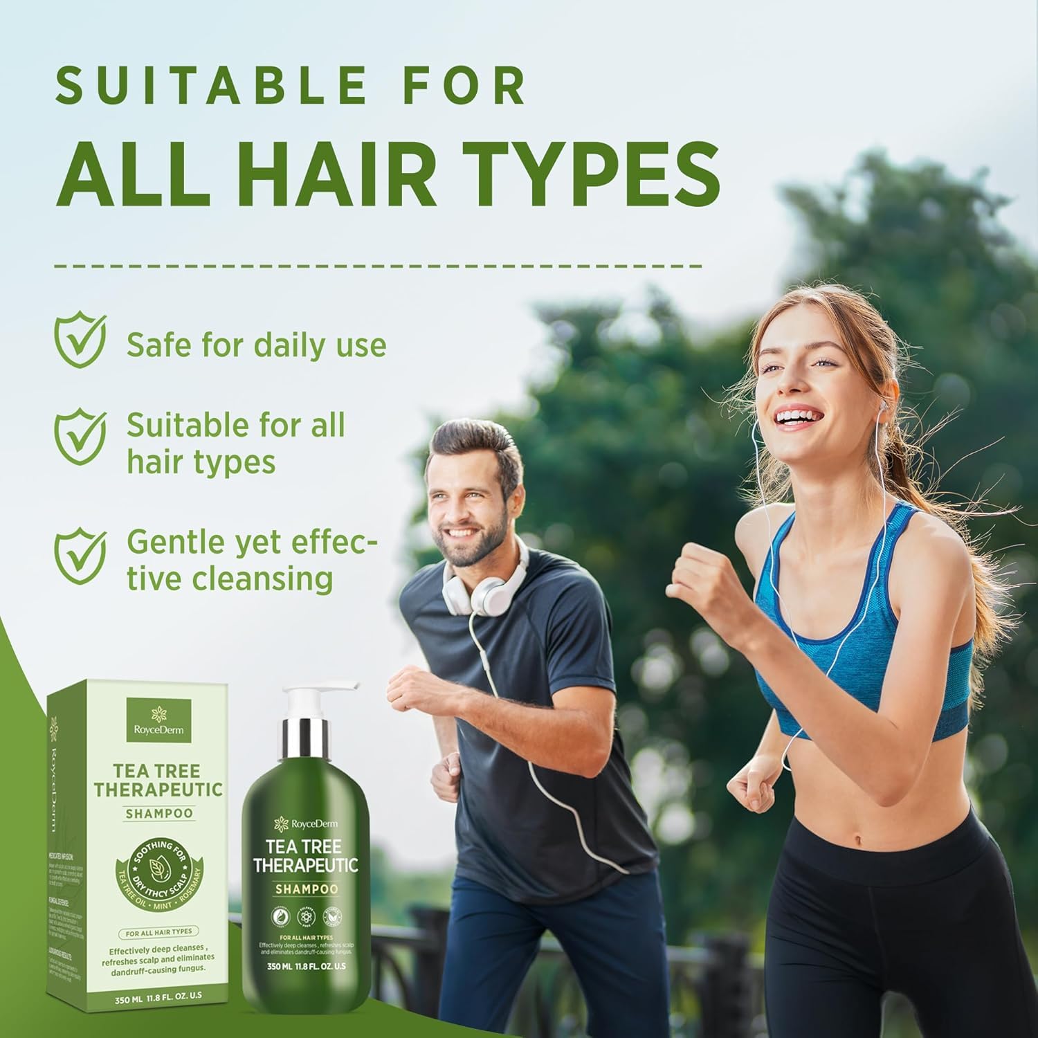 Roycederm Tea Tree Antifungal Shampoo: Folliculitis Shampoo for Dry Scalp, Dandruff, and Itchy Scalp - Medicated Clarifying shampoo with Tea Tree Oil, Paraben & Sulfate Free - Image 3