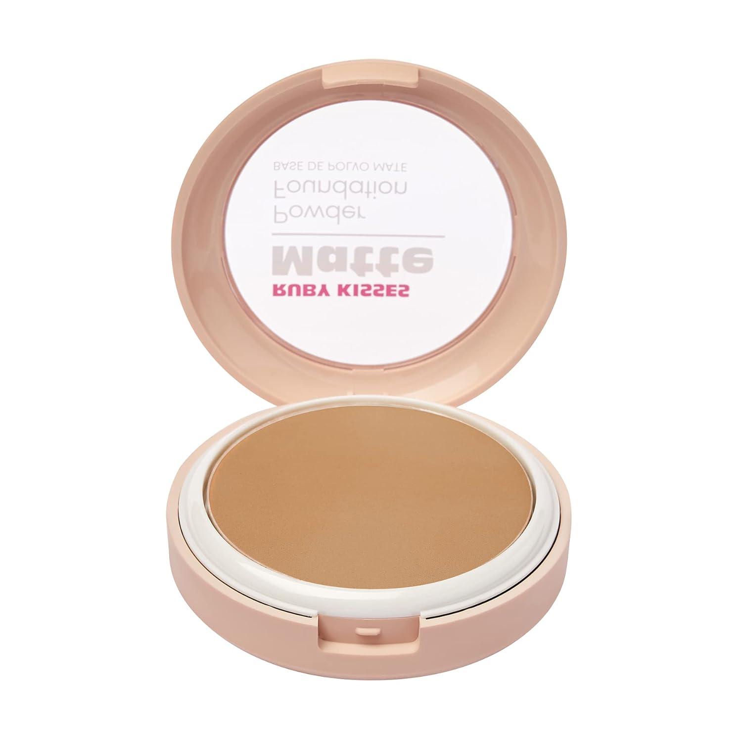 Ruby Kisses Face Powder Foundation, Pressed Compact Makeup Setting Powder, Full Coverage Matte Lightweight, Long-Lasting, Perfect Finishing Powder, Convenient, Sponge & Mirror Included (Caramel) - Image 2