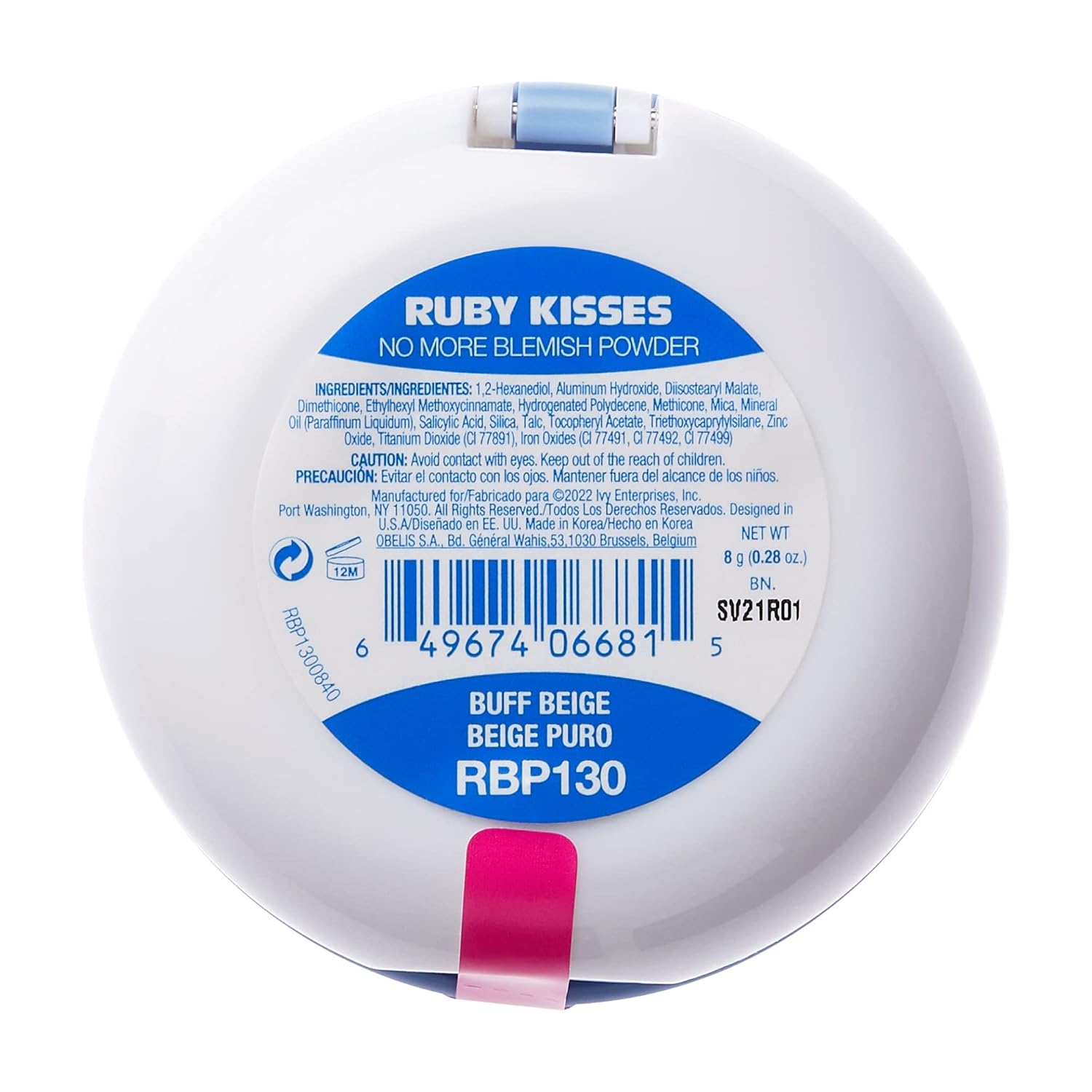 Ruby Kisses No More Blemish Face Powder with Salicylic Acid Korean Makeup Matte Finish Full Coverage Pressed Powder (Buff Beige) - Image 3