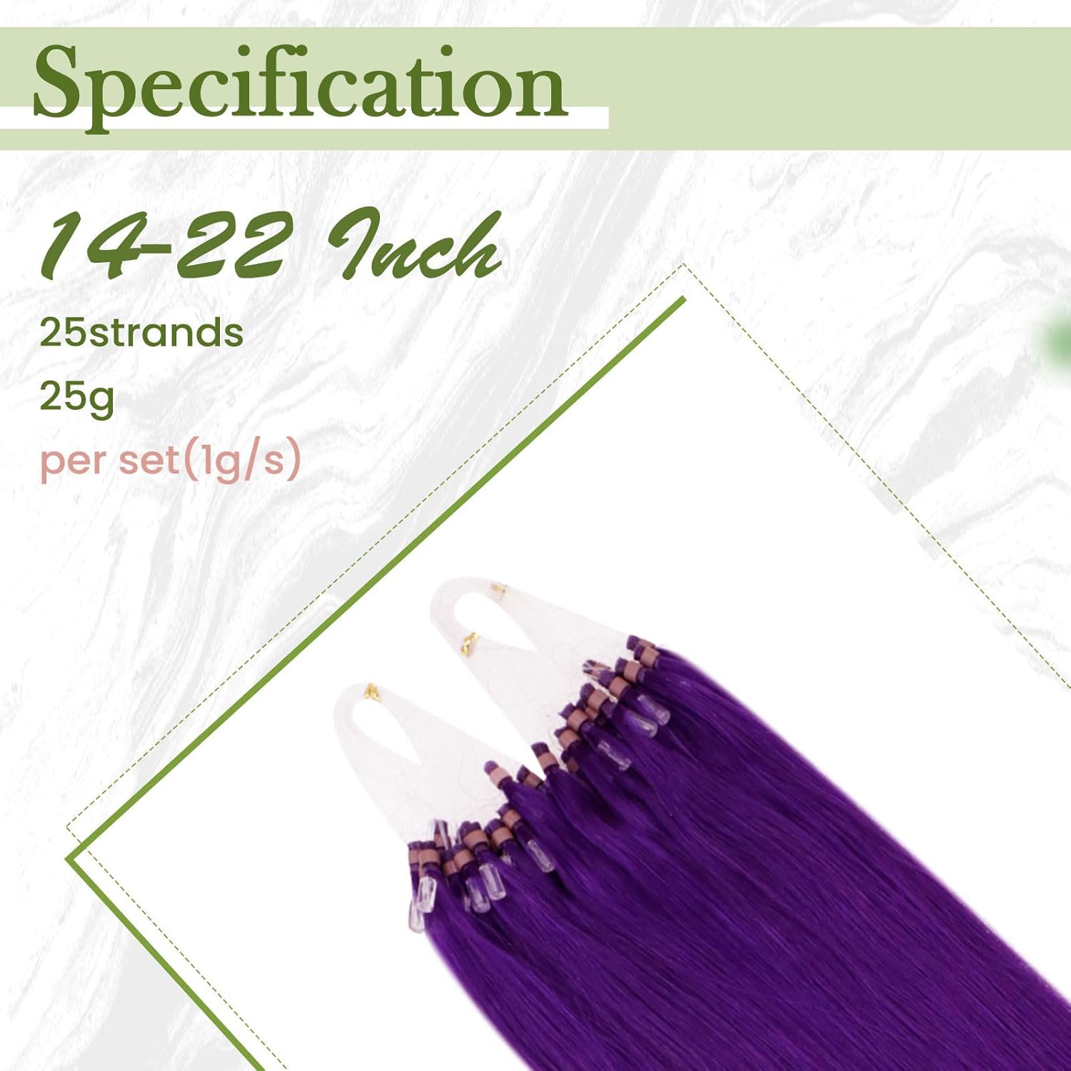 RUNATURE Purple Microlink Hair Extensions Human Hair Colorful Remy Micro Link Hair Extensions Human Hair Short Straight Micro Bead Hair Extensions Real Human Hair for Party Highlights 14 Inch 25g 25s - Image 4