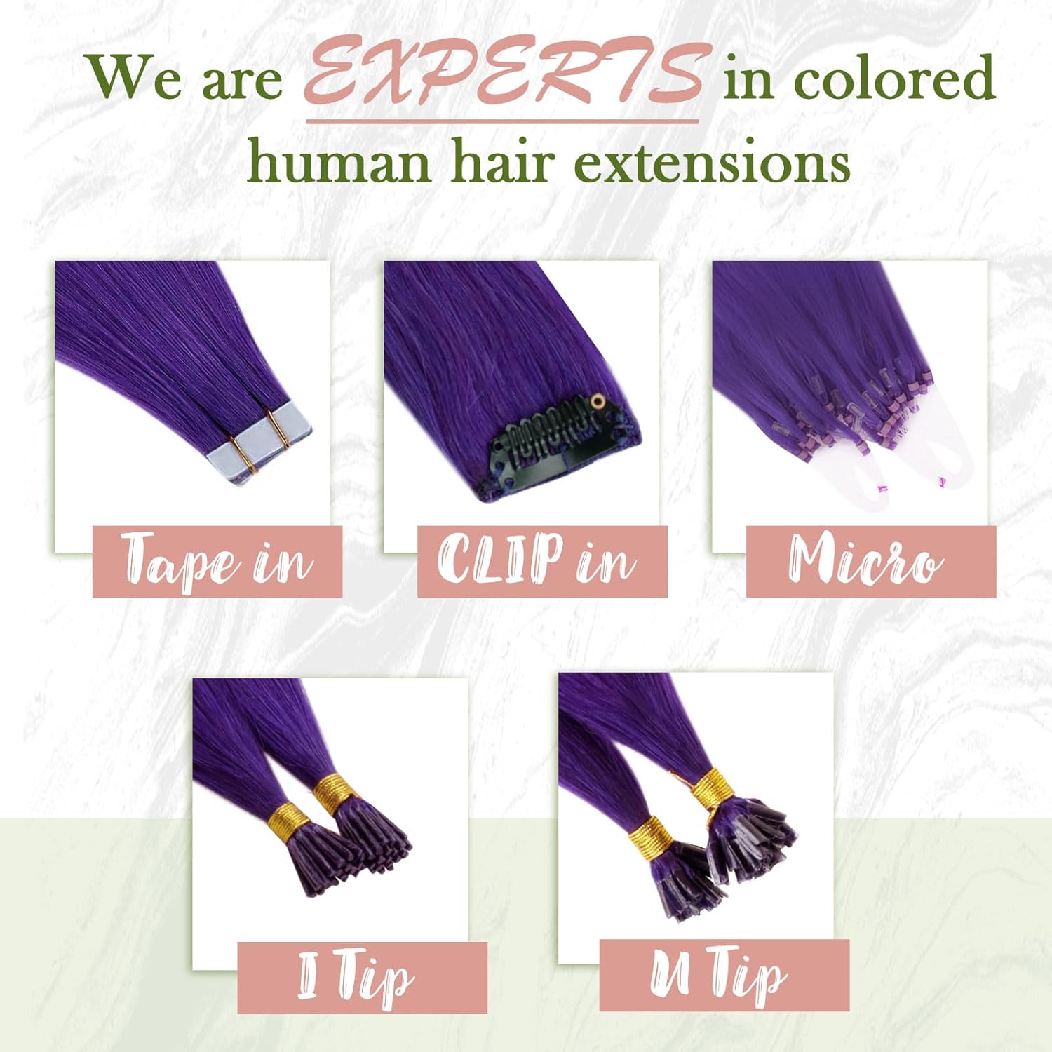 RUNATURE Purple Microlink Hair Extensions Human Hair Colorful Remy Micro Link Hair Extensions Human Hair Short Straight Micro Bead Hair Extensions Real Human Hair for Party Highlights 14 Inch 25g 25s - Image 7