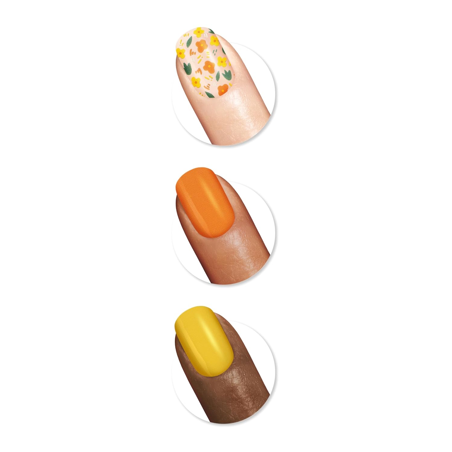 Sally Hansen Salon Effects Gel Nail Strips, Blossoms and Sunshine - Orange, No UV/LED Nail Lamps, Salon-Quality, Long Lasting, Easy to Apply & Remove - Includes 1 Prep Pad, Nail File & Wooden Stick - Image 2