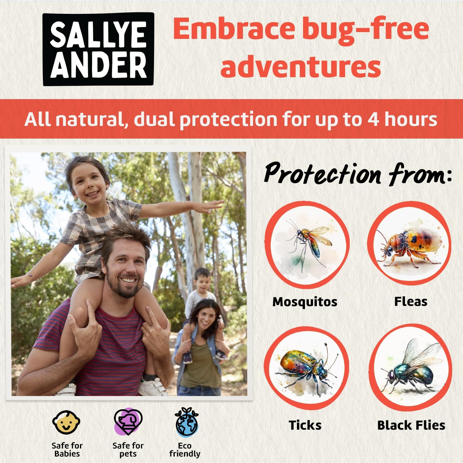 SALLYEANDER No Bite Me All-Natural Bug & Insect Repellent - Anti Itch Cream - 8 oz - Safe for Kids and Infants - Repels Mosquitoes, Black Flies, Fleas, and Ticks - Image 3