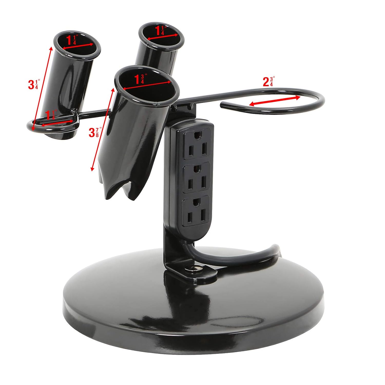 Saloniture Tabletop Blow Dryer & Hair Iron Holder - Salon Appliance Stand w/ 3 Outlets - Image 3