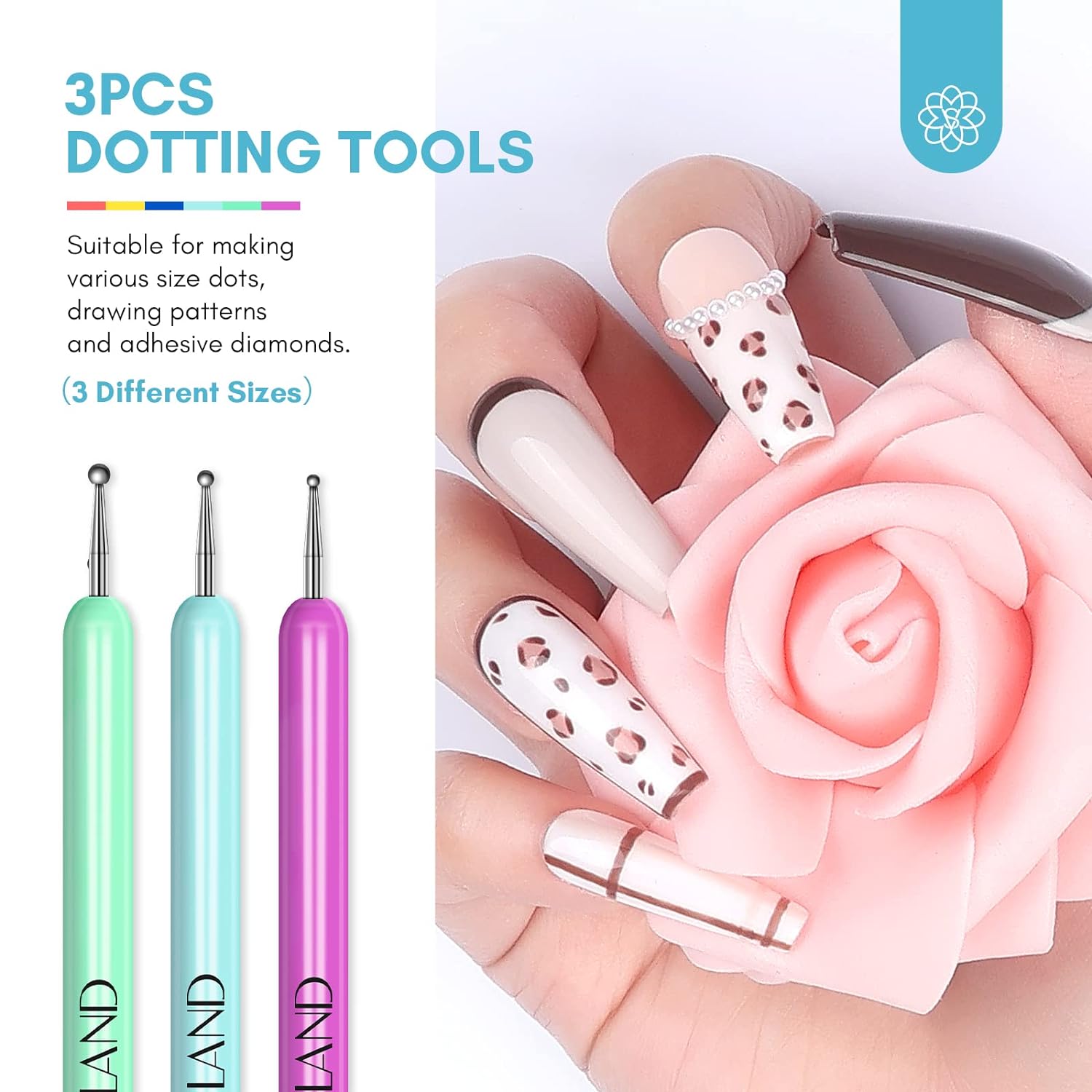 SAVILAND 6PCS Nail Art Brushes Set – Multifunctional Nail Brushes for Nail Art Nail Design Brush Gel Nail Brush for Nail Extension Nail Art Liner Brush 3 Sizes Dotting Tools for DIY - Image 5