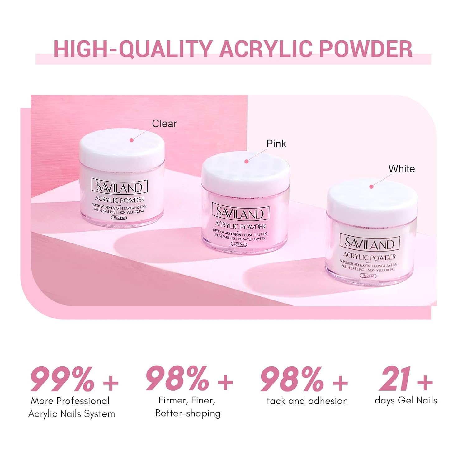 SAVILAND Acrylic Nail Kit for Beginners with Nail Drill, Gel Polish, and Art Tools - Image 5