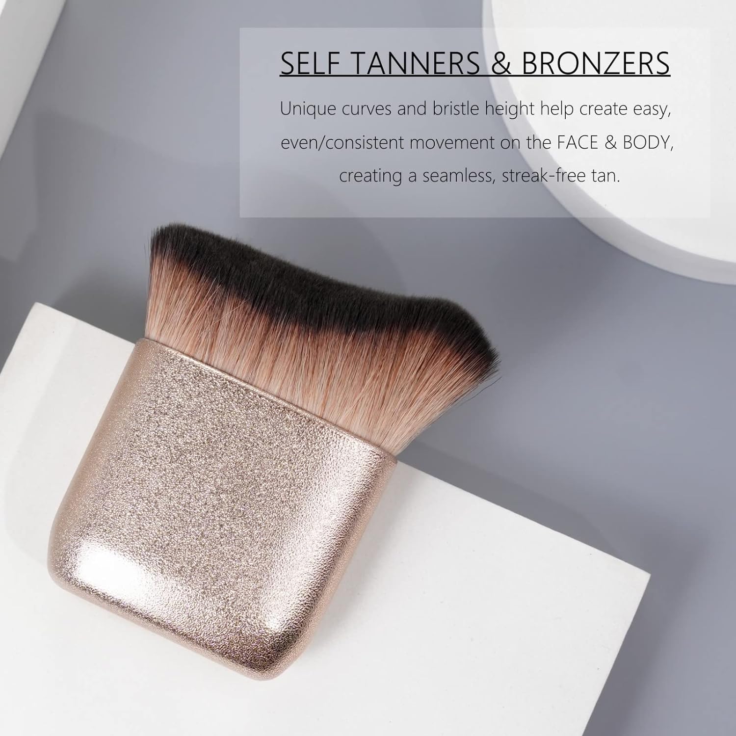 Self Tanner Brush GOERTI Body Makeup Brush for Flawless Leg Makeup, Kabuki Foundation Makeup Brush for Face & Body, Full Coverage Tanning Blend Applicator for Self Tanner, Bronzer & Lotion Tan Mousse - Image 4