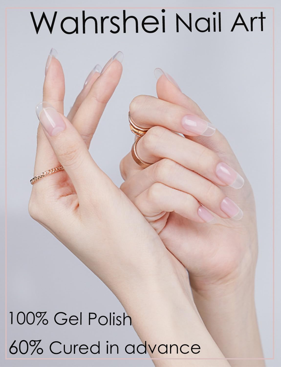 Semi Cured Gel Nail Strips, 20pcs Gel Nail Stickers UV, Gel Nail Wraps for Home Nails DIY (Clear) - Image 2