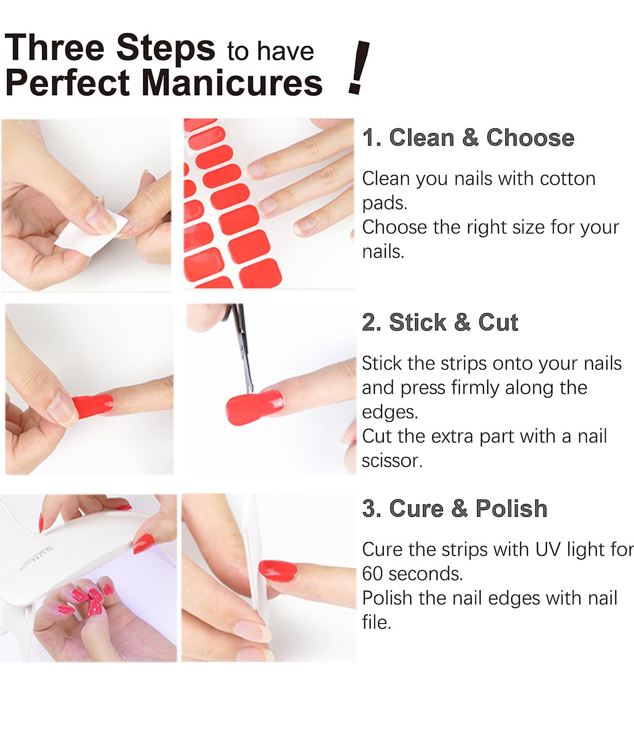 Semi Cured Gel Nail Strips, Nude Cat Eye Gradient 20pcs UV Gel Nails Sticker, Nail Wraps UV for Home Nails DIY - Image 5
