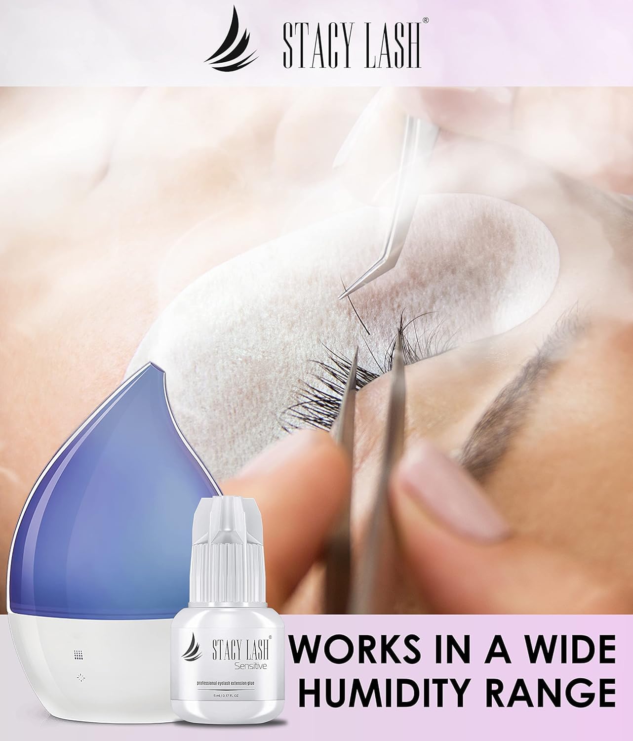 Sensitive Eyelash Extension Glue Stacy Lash 0.17fl.oz/5ml / 5-6 Sec Drying time/Retention – 4-5 Weeks/Black Adhesive/Professional Supplies - Image 6