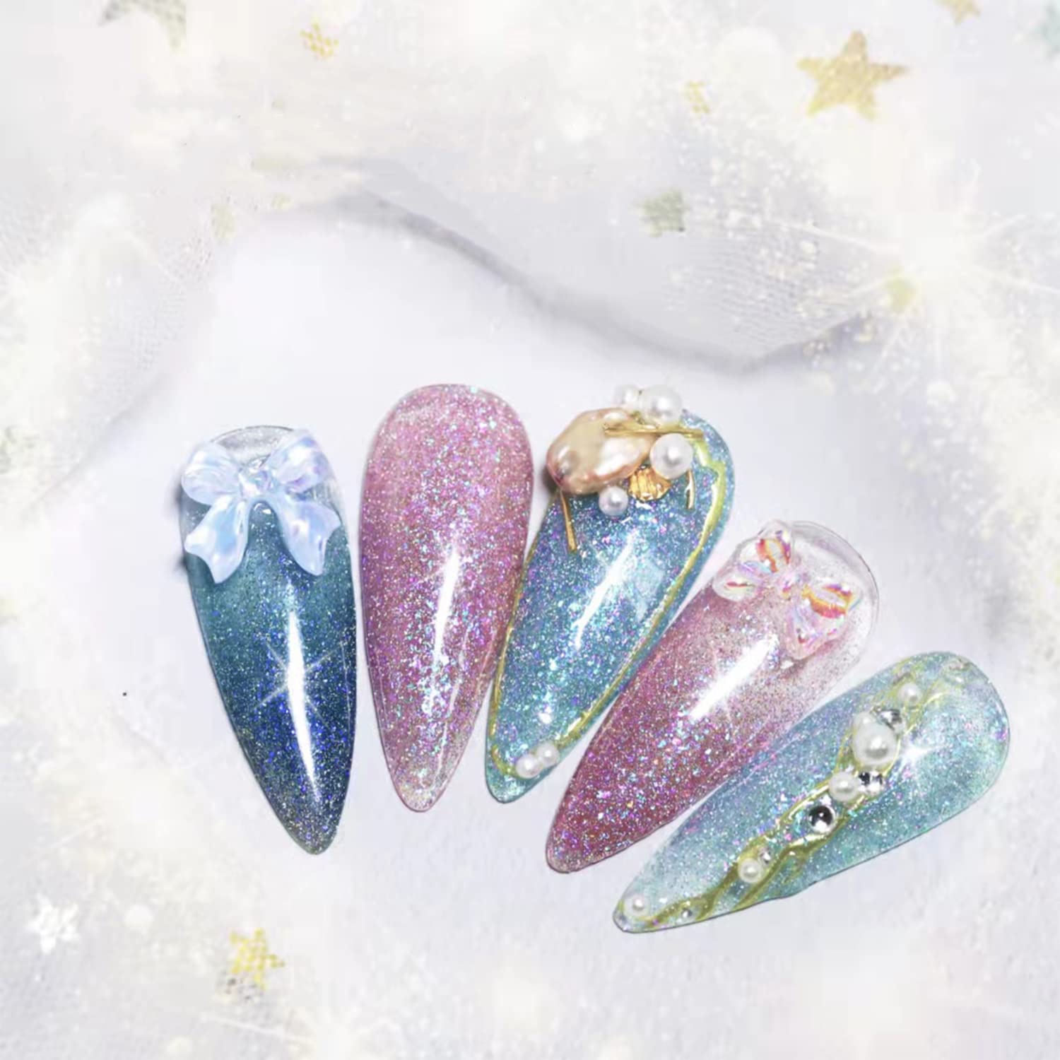 senvenski Diamond Gel Nail Polish- UV/LED Soak Off Nail Art Set with Fantasy Stars Glitter Reflective Crystal Galaxy Shining Starrily Color | Manicure Gift for Women Salon Home Use (CS1-004) - Image 3
