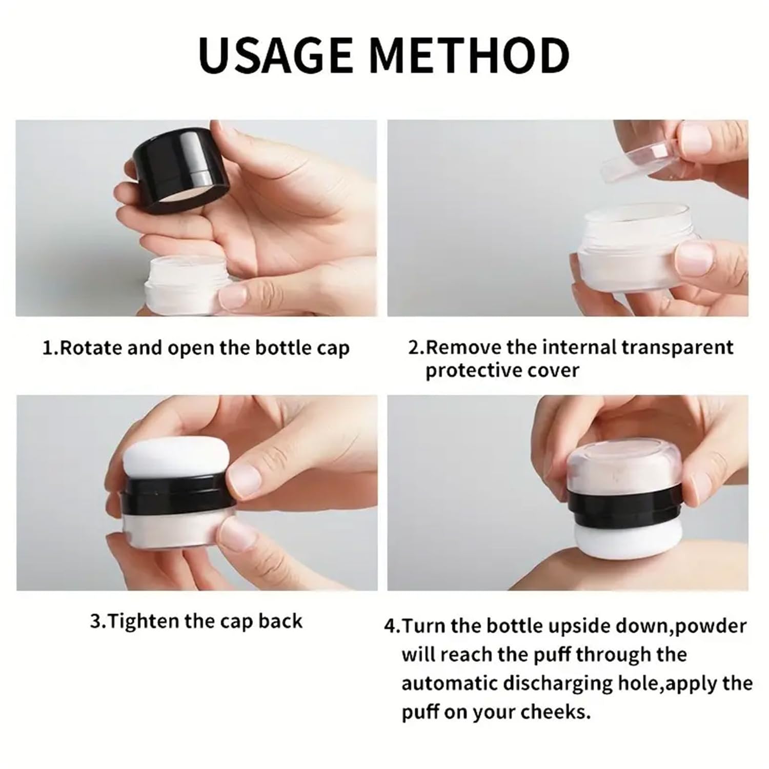 Setting Powder Lightweight Loose Powder Finishing Powder Long-Lasting Face Powder Waterproof with Soft Mushroom Powder Puff & Mirror, Matte Finish,0.28 Oz (Fair Ivory/Matte) - Image 6
