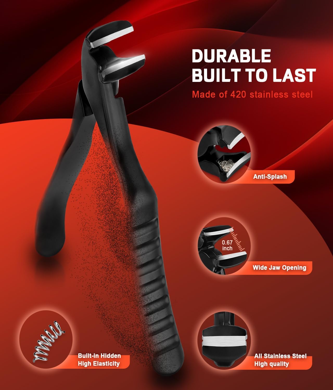 SGNEKOO Long Handle Toenail Clippers for Seniors - Curved Design with Anti-Slip Grip, MIM Technology & Ergonomic Pedicure Tool (No Bending, Easy Trimming for Elderly) - Image 2