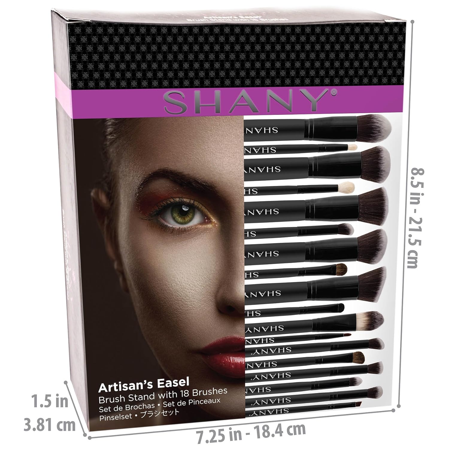 SHANY Makeup Brushes Artisan Easel Elite Cosmetics Make up Brush Set, Complete Kabuki Makeup Brush Set with Standing Convertible Makeup Brush Holder Storage - 18 pcs - Image 4