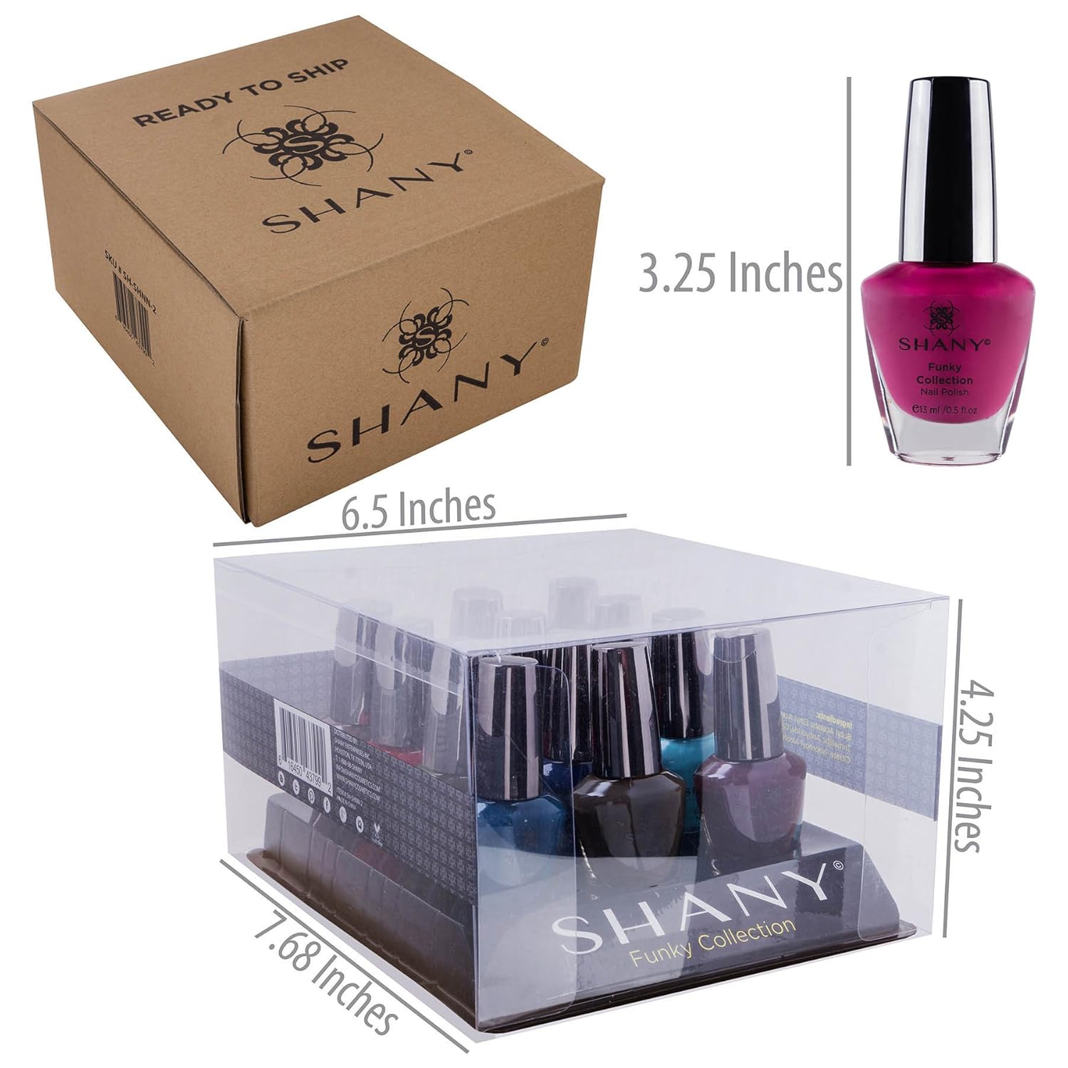 SHANY Nail Polish Set - Nail Lacquer Quick Dry, Full Size, Vibrant, Colorful, Trendy, Semi Glossy, Shimmery, Matte Nail Polish Set - 12 Colors - Funky Collection - Image 4