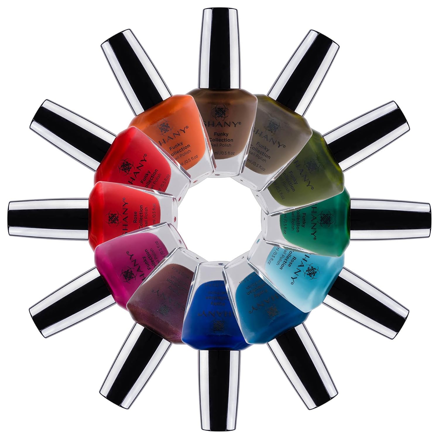 SHANY Nail Polish Set - Nail Lacquer Quick Dry, Full Size, Vibrant, Colorful, Trendy, Semi Glossy, Shimmery, Matte Nail Polish Set - 12 Colors - Funky Collection - Image 6