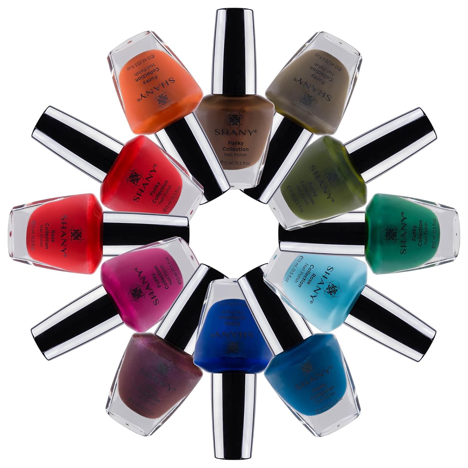 SHANY Nail Polish Set - Nail Lacquer Quick Dry, Full Size, Vibrant, Colorful, Trendy, Semi Glossy, Shimmery, Matte Nail Polish Set - 12 Colors - Funky Collection - Image 8