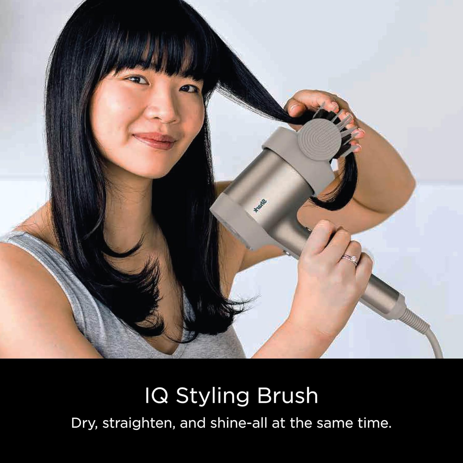 Shark HD112BRN Hair Blow Dryer HyperAIR Ionic Hair Dryer with 2-in-1 Concentrator and Styling Attachments, Auto Presets, Rotatable Hot Air Brush, No Heat Damage, Ionic, Stone - Image 4