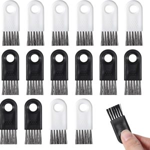 Shaver Cleaning Brush Set 16 Pieces Barber Clipper Brush Blade Trimmer Cleaning Brush Set Nylon Hair Durable Stable for Electric Hair Clippers Household Cleaning Computer Accessories - Black&White