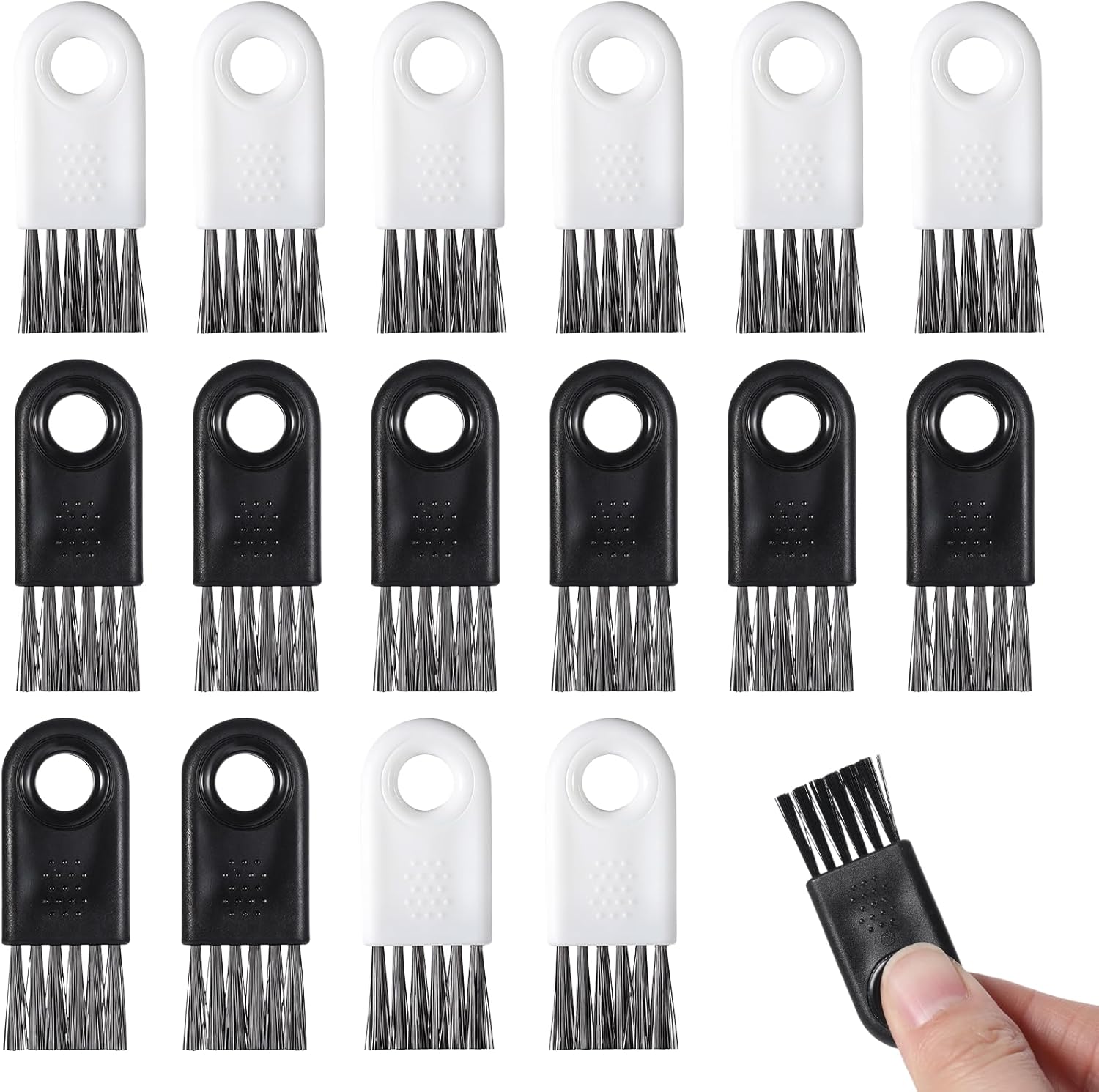 Shaver Cleaning Brush Set 16 Pieces Barber Clipper Brush Blade Trimmer Cleaning Brush Set Nylon Hair Durable Stable for Electric Hair Clippers Household Cleaning Computer Accessories - Black&White