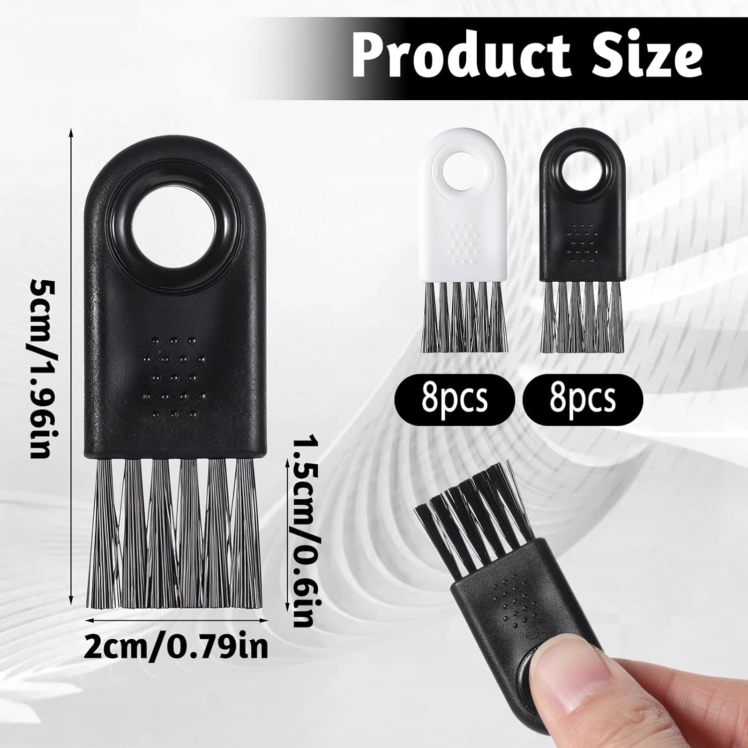 Shaver Cleaning Brush Set 16 Pieces Barber Clipper Brush Blade Trimmer Cleaning Brush Set Nylon Hair Durable Stable for Electric Hair Clippers Household Cleaning Computer Accessories - Black&White - Image 2