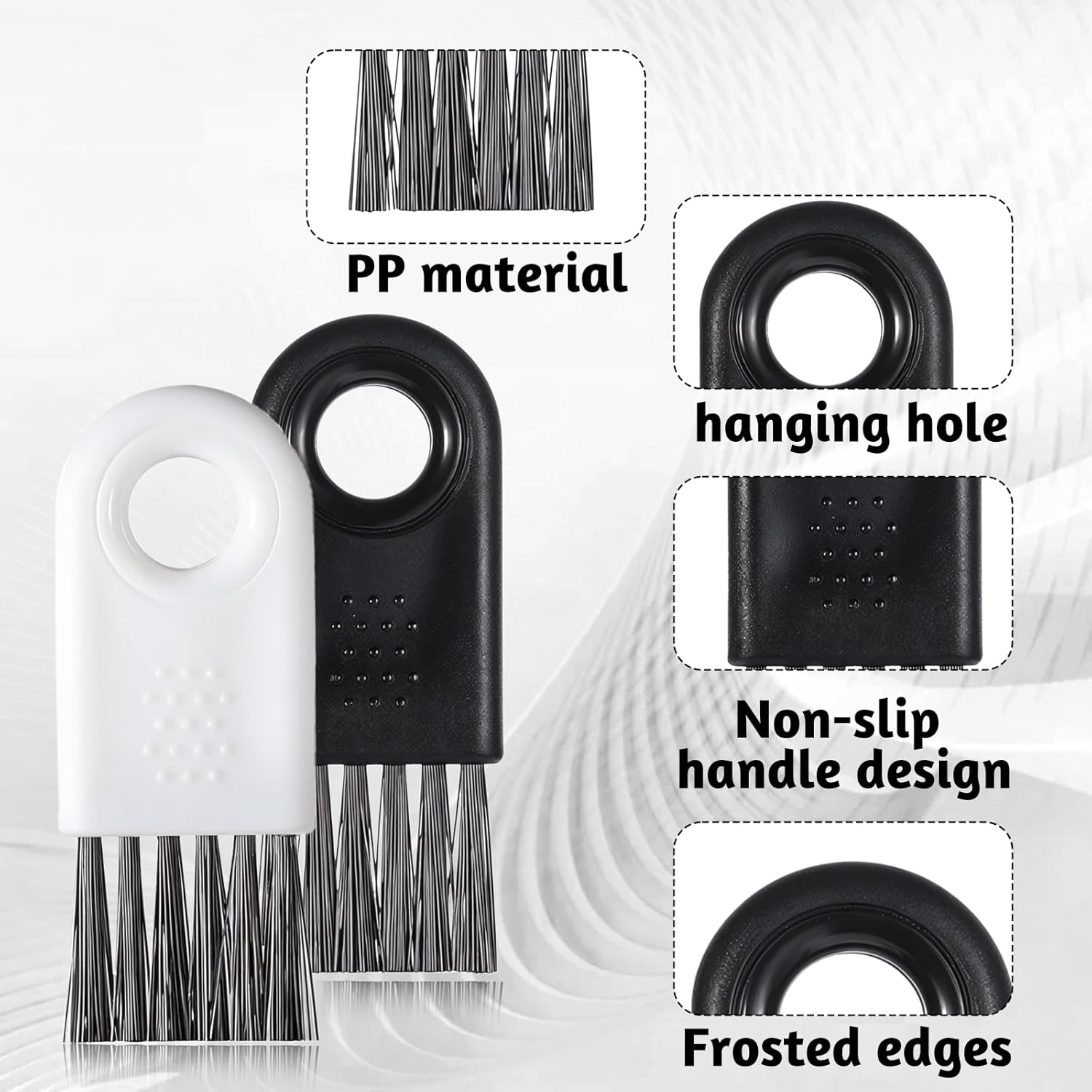 Shaver Cleaning Brush Set 16 Pieces Barber Clipper Brush Blade Trimmer Cleaning Brush Set Nylon Hair Durable Stable for Electric Hair Clippers Household Cleaning Computer Accessories - Black&White - Image 3