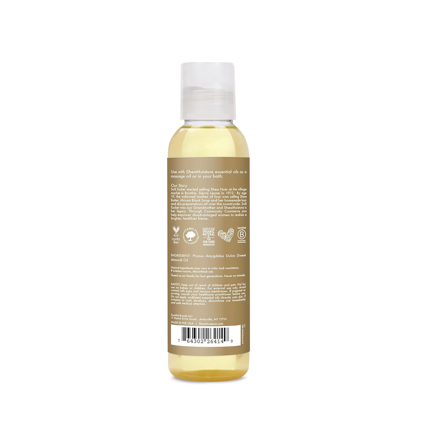 SheaMoisture Body Oil for Dry Skin Sweet Almond Oil Cruelty Free 4 oz - Image 2