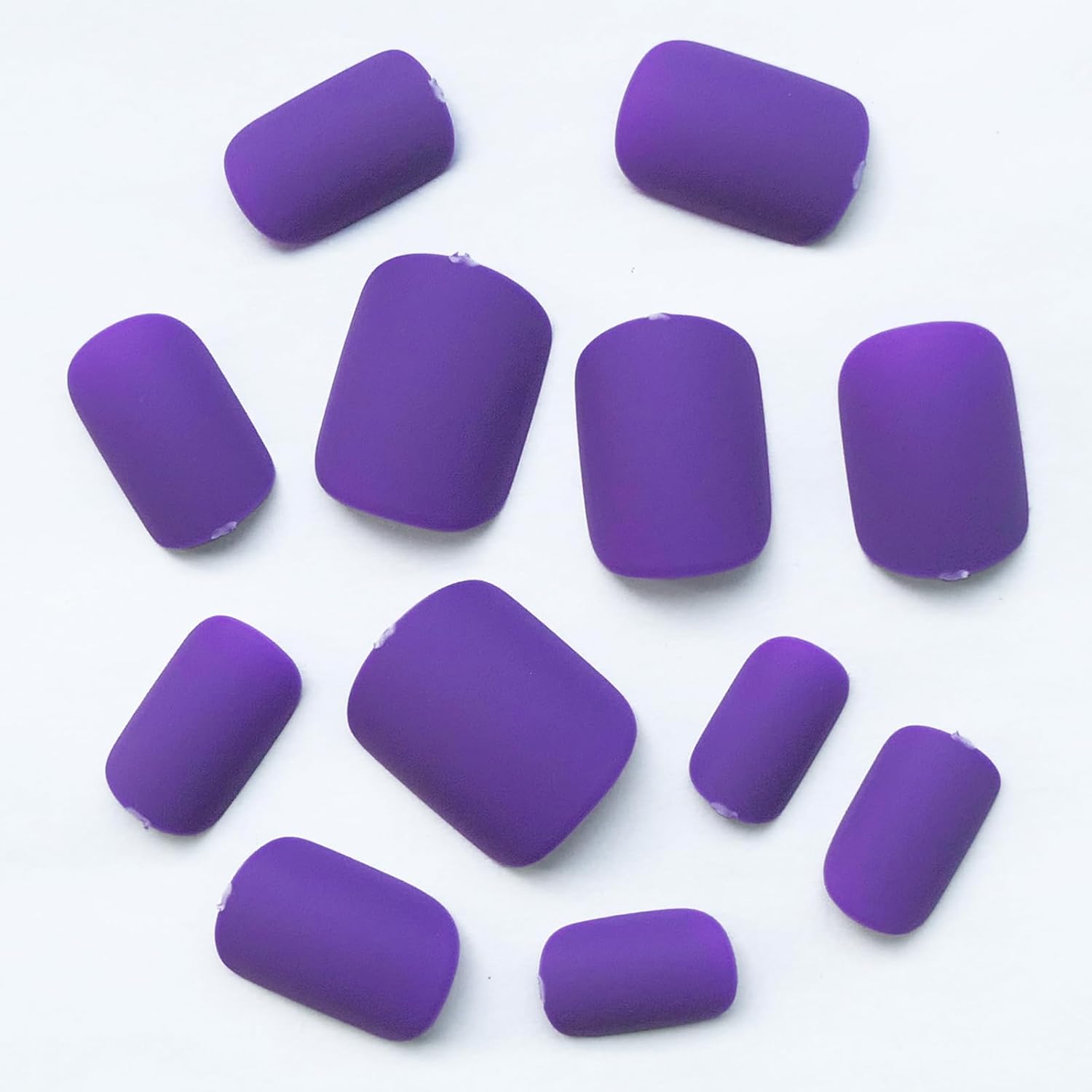 120 Pc Square Matte Purple Full Cover Press On Nails Kit for Women Girls Easy Application - Image 8