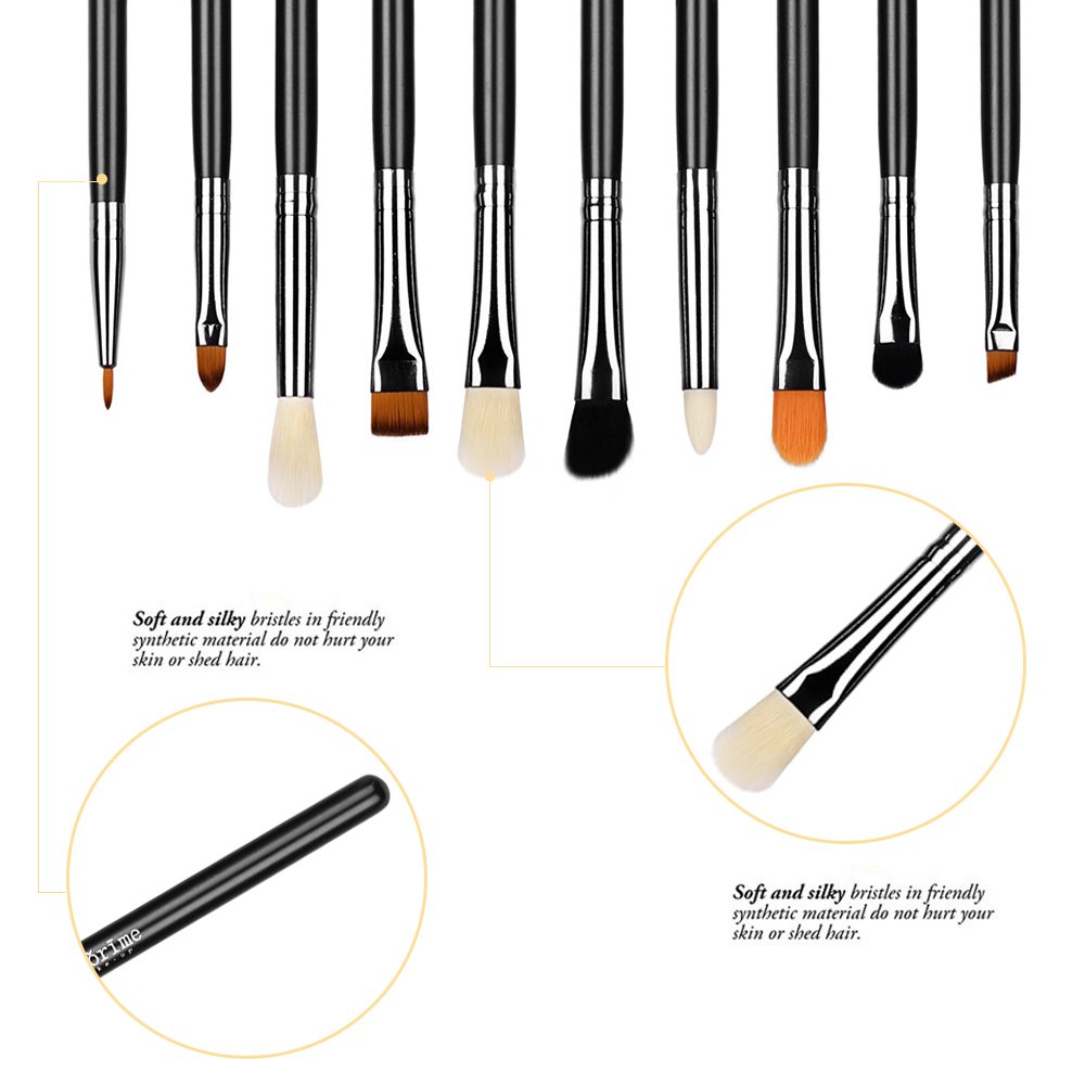 Silky 10Pcs Eyeshadow Makeup Brush Set Essential Eye Makeup Brushes Kit For Blending Eyeshadow, Eyeliner, Crease, Eyebrow Cosmetics Tool - Image 2