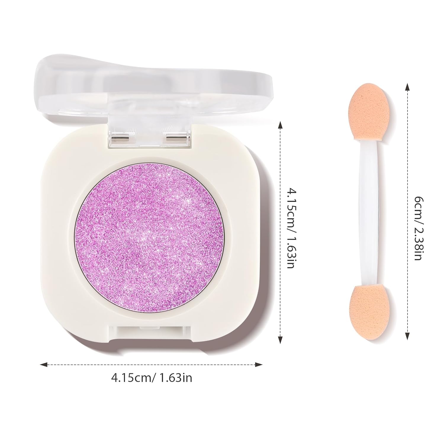 Single Glitter Eyeshadow with Brush, Purple Glow Eye-Shadow Palette Makeup Kit, Silky Fine Subtle Shimmer Eye Shadow with Lightweight & Ultra-Blendable Formula for Daily Eye Glitter Make-Up (#08) - Image 7