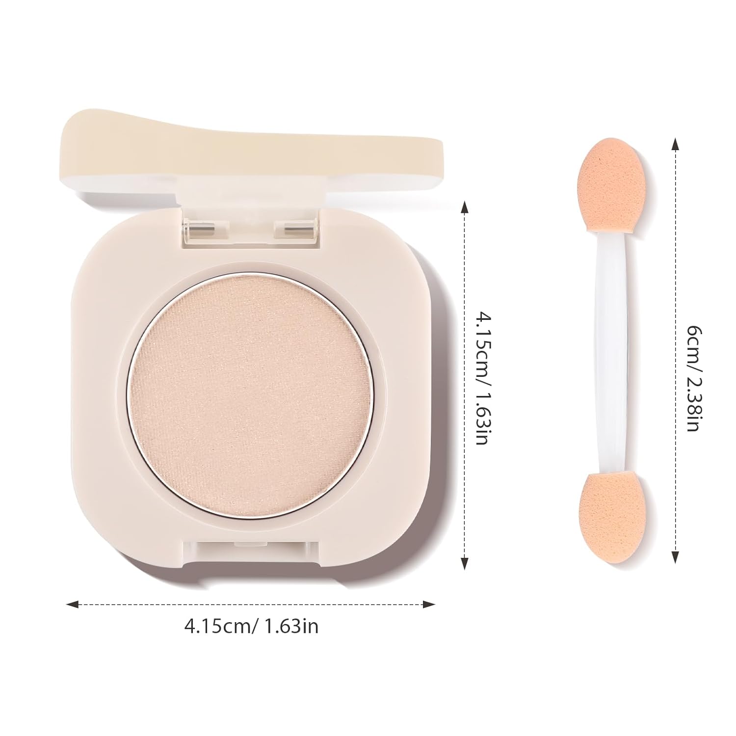 Single Matte Eyeshadow with Brush, Nude Beige Brown Eye-Shadow Palette Makeup Kit, Silky Fine Pressed Eye Shadow Powder with Lightweight & Ultra-Blendable Formula for Daily Natural Eye Make-Up (#06) - Image 7