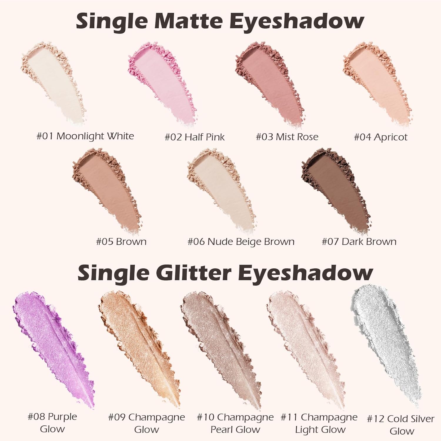 Single Matte Eyeshadow with Brush, Nude Beige Brown Eye-Shadow Palette Makeup Kit, Silky Fine Pressed Eye Shadow Powder with Lightweight & Ultra-Blendable Formula for Daily Natural Eye Make-Up (#06) - Image 4